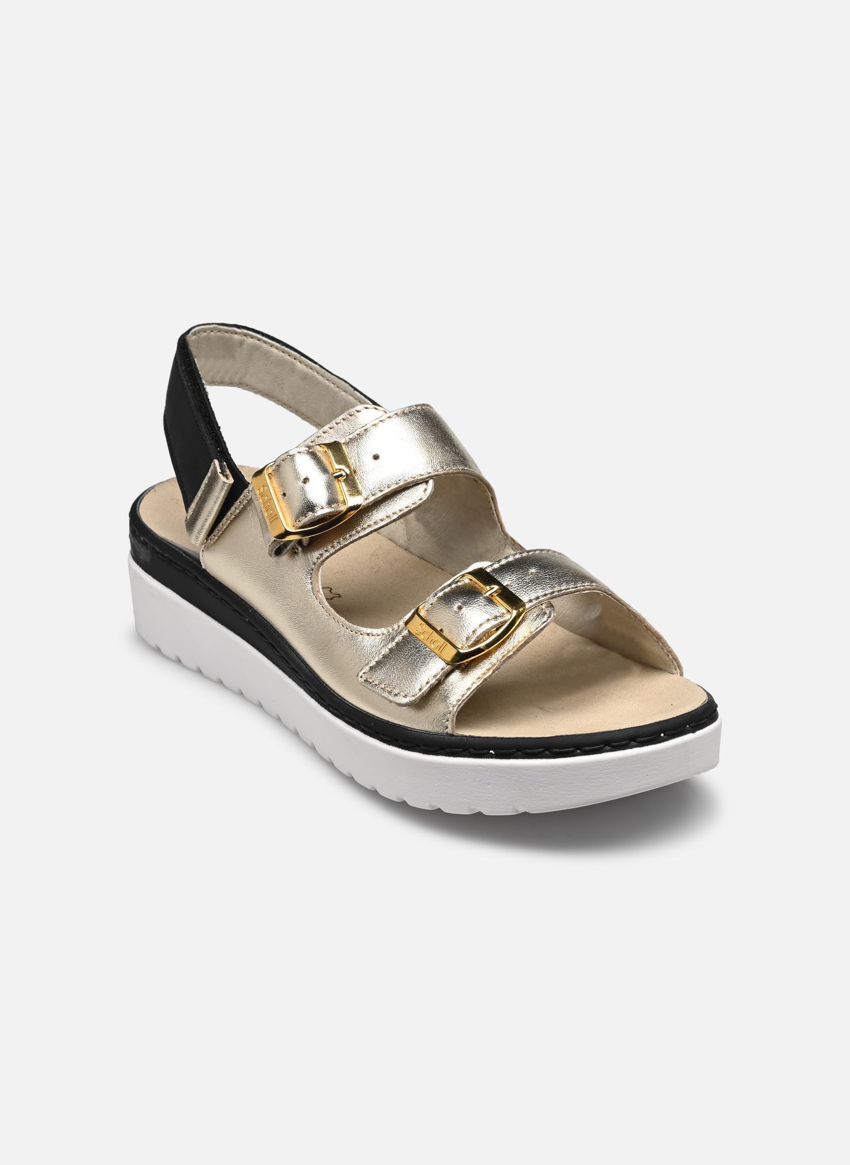 Sandales compensées et plateformes Camaiore Buckle B/S comfort femme or et bronze Scholl Sandales compensées et plateformes Camaiore Buckle B/S comfort femme or et bronze Platinum/Black