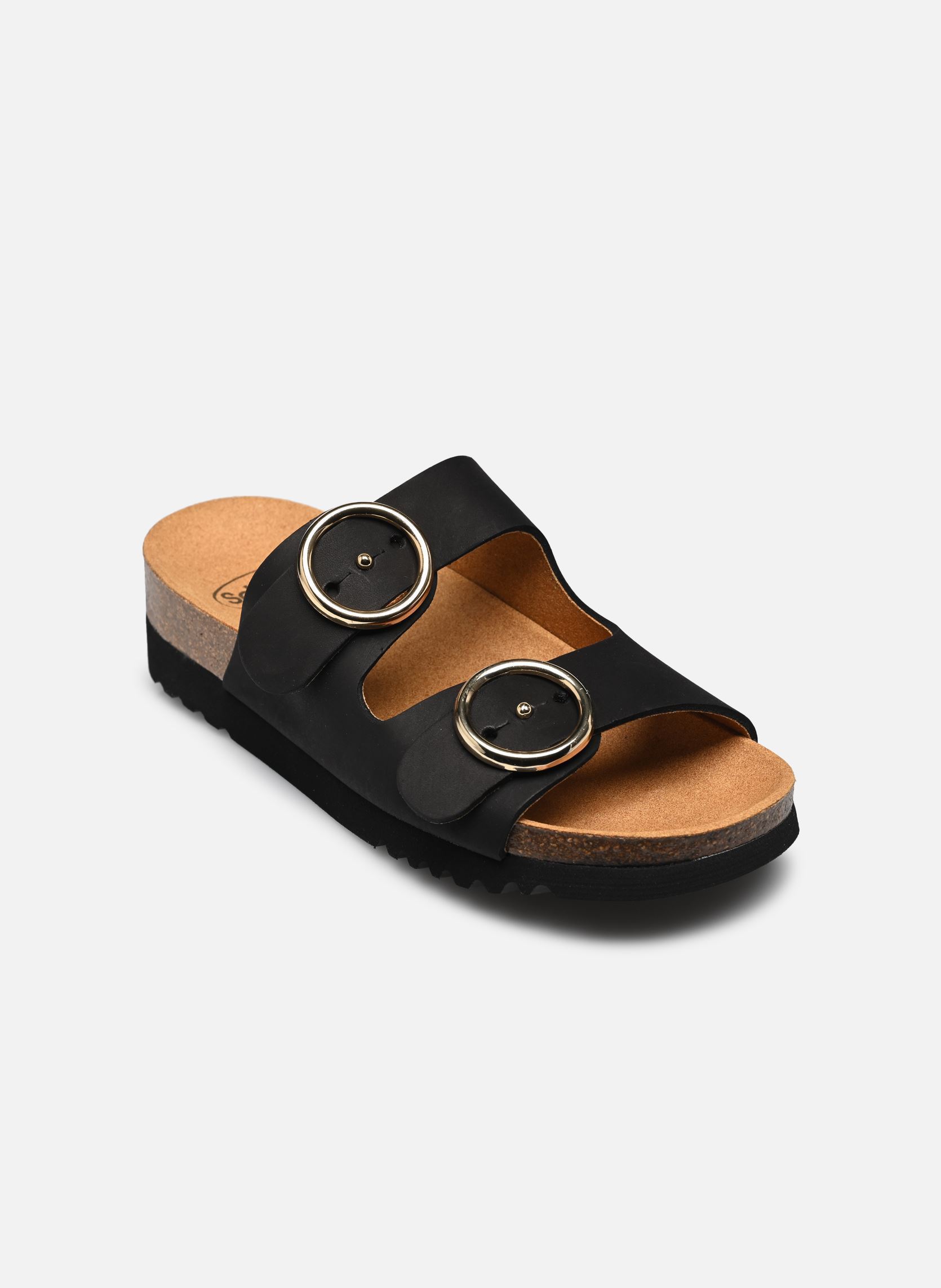 Muilen en klompen Malibu' 2 Straps comfort dames zwart Scholl Muilen en klompen Malibu' 2 Straps comfort dames zwart Black