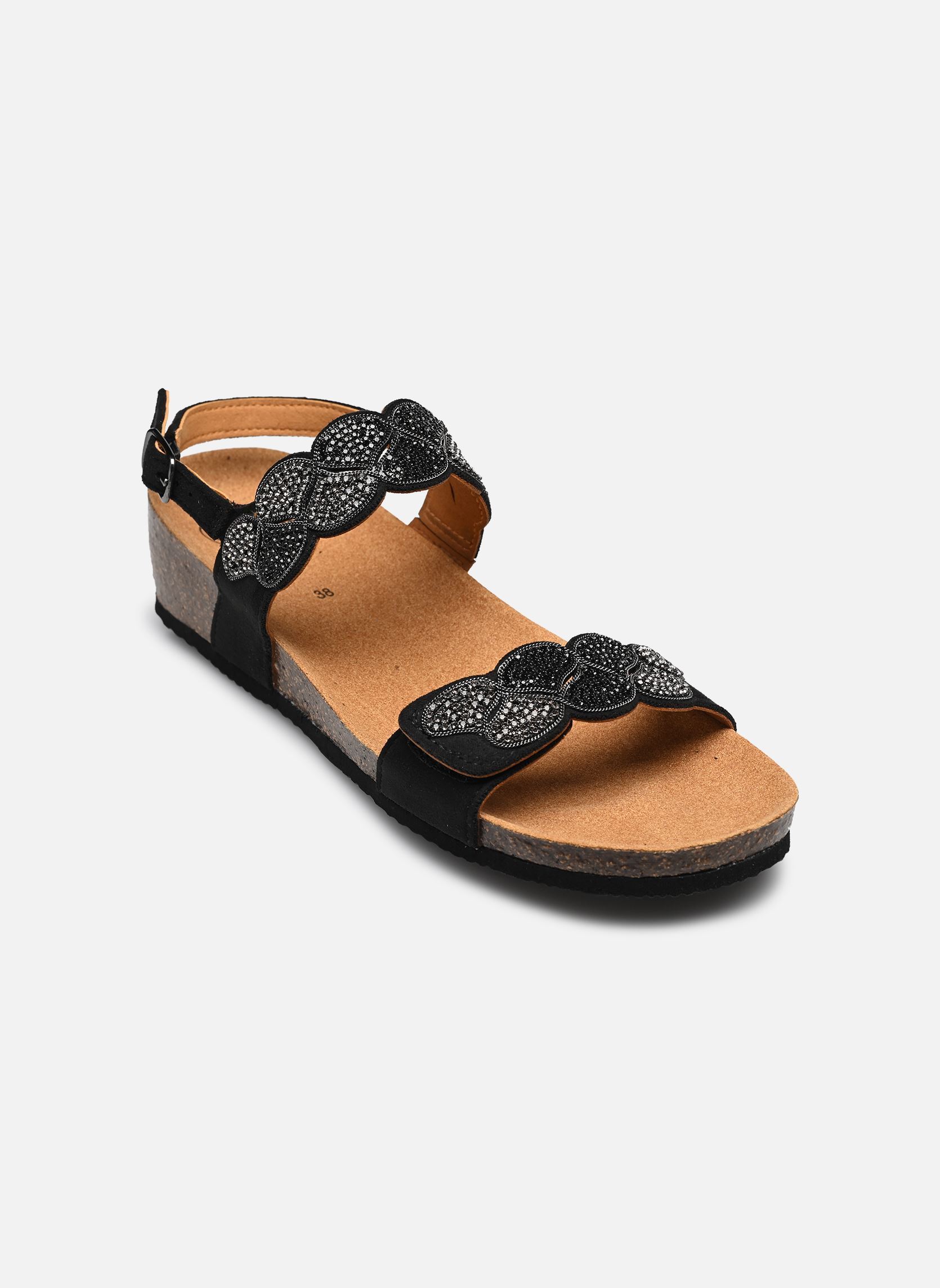 Sandalias y plataformas de cuña Abu Dhabi Sandal comfort mujer negro Scholl Sandalias y plataformas de cuña Abu Dhabi Sandal comfort mujer negro Black