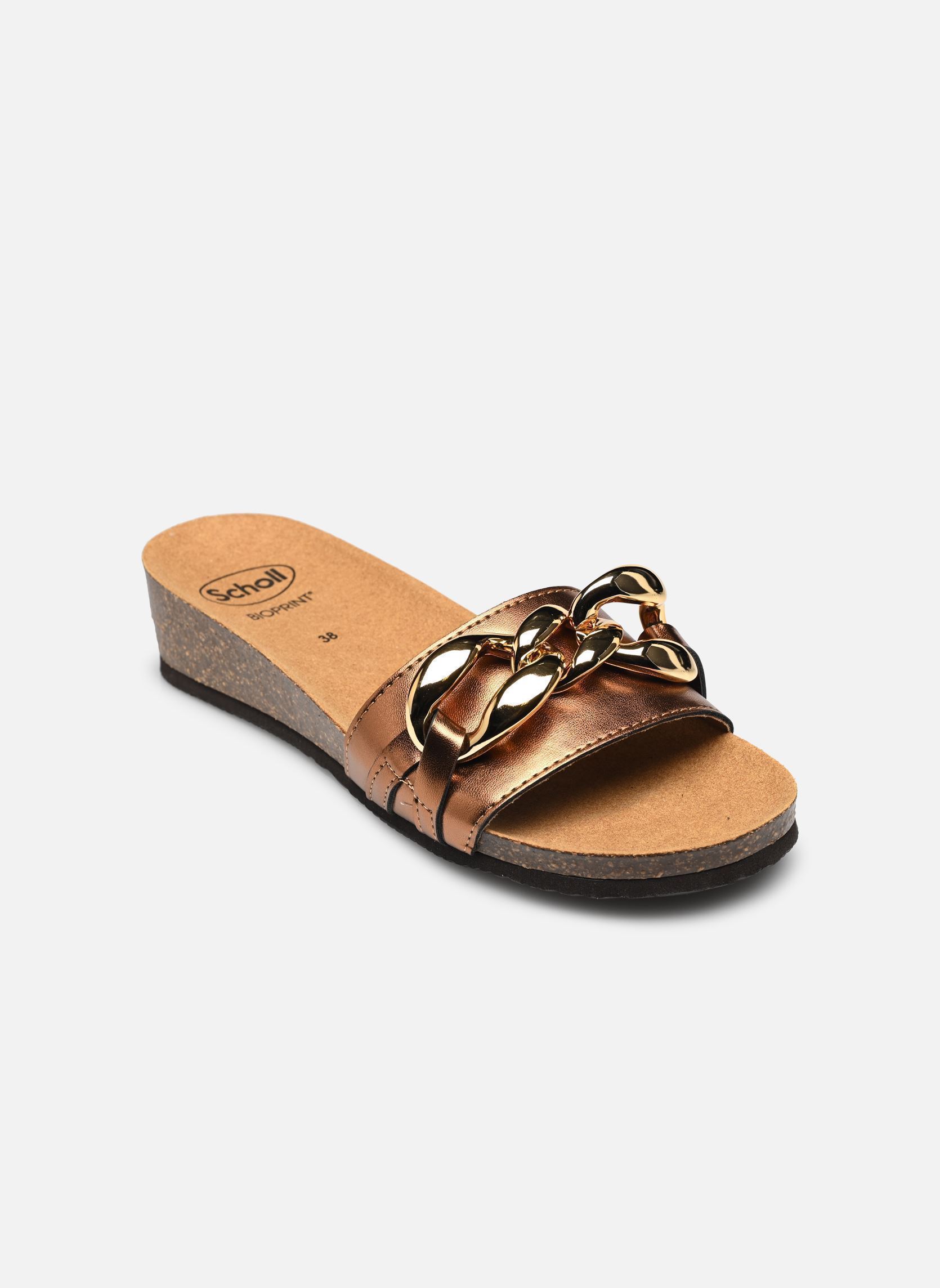 Muilen en klompen Ravello comfort dames goud en brons Scholl Muilen en klompen Ravello comfort dames goud en brons Bronze