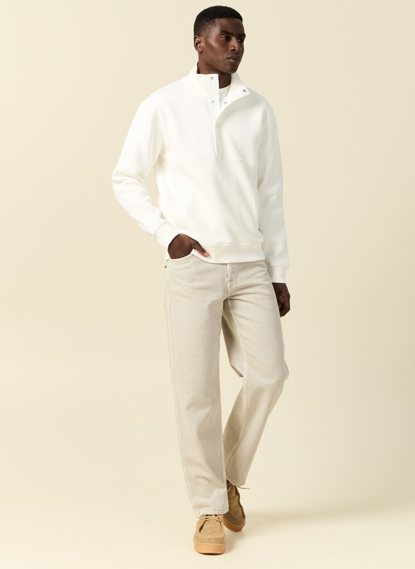Sweats à capuche SWETBUTTONH homme blanc Bonobo Sweats à capuche SWETBUTTONH homme blanc Blanc