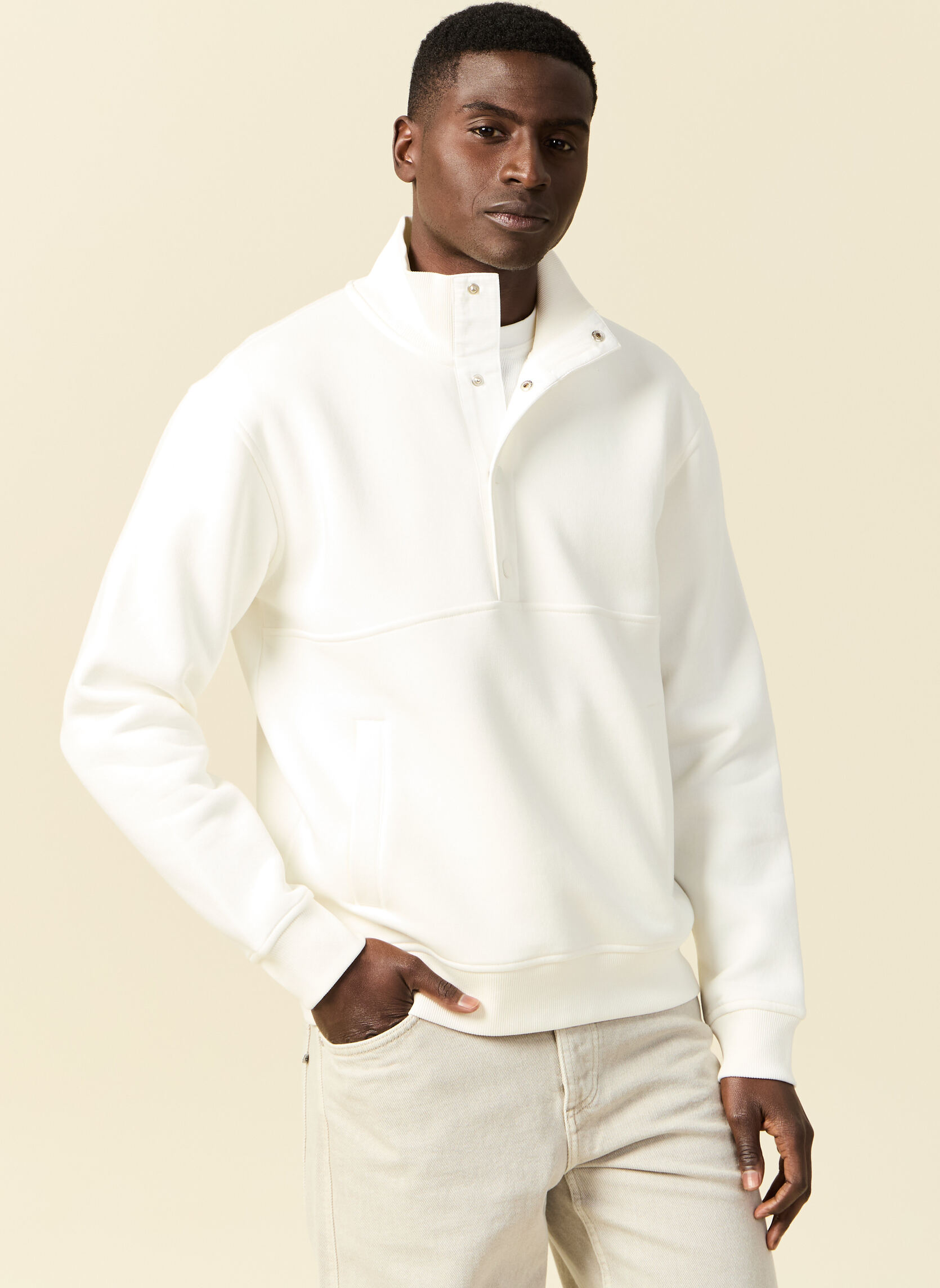 Sweats à capuche SWETBUTTONH homme blanc Bonobo Sweats à capuche SWETBUTTONH homme blanc Blanc