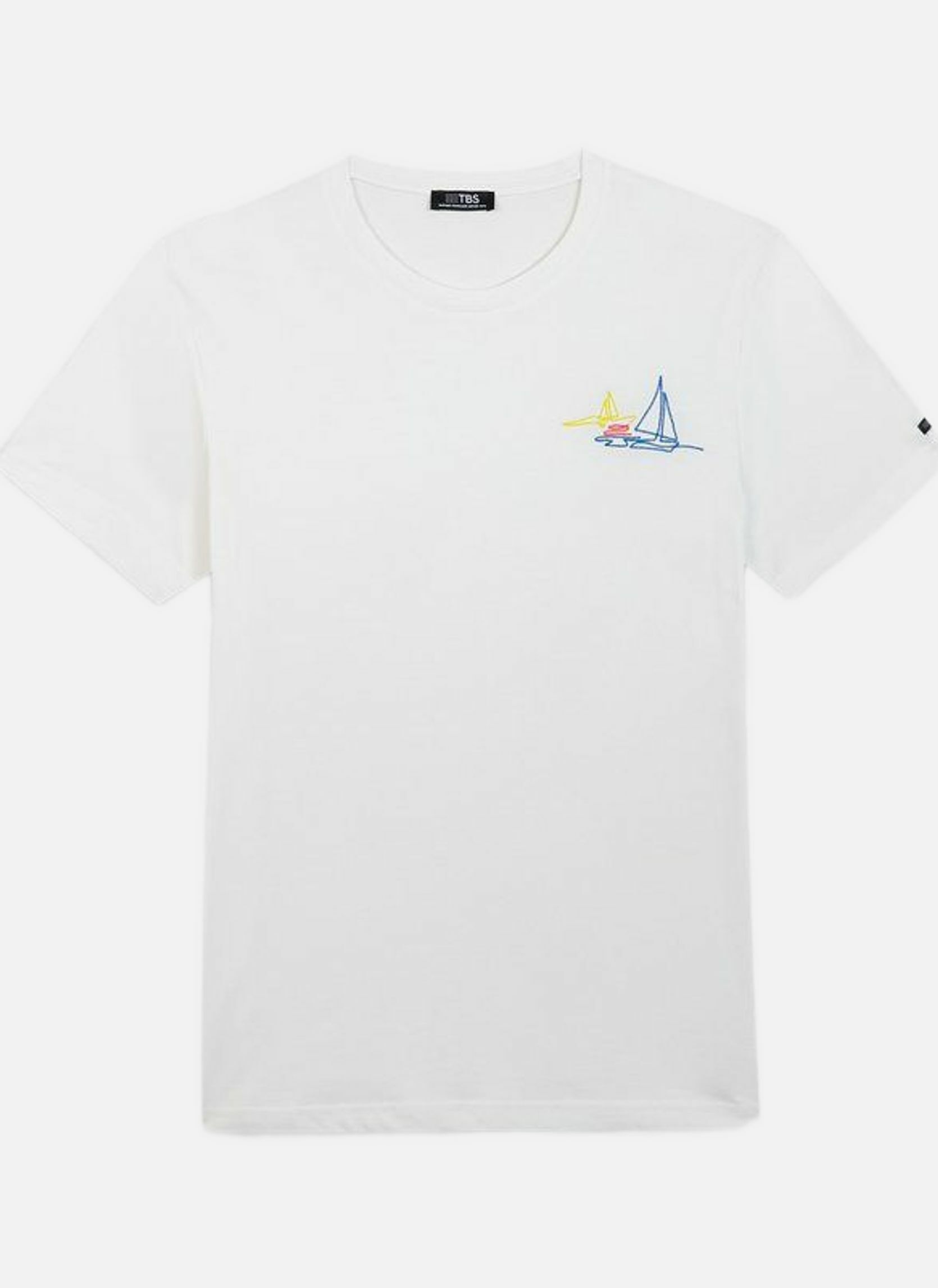 Tee-shirts T-shirt manches courtes SOHANTEE NAVY homme blanc TBS Tee-shirts T-shirt manches courtes SOHANTEE NAVY homme blanc Blanc