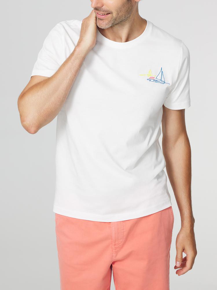 Tee-shirts T-shirt manches courtes SOHANTEE NAVY homme blanc TBS Tee-shirts T-shirt manches courtes SOHANTEE NAVY homme blanc Blanc