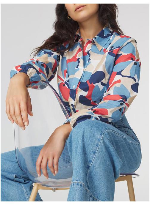 TBS Chemises Chemise manches longues AGLAECHE HORIZON femme bleu