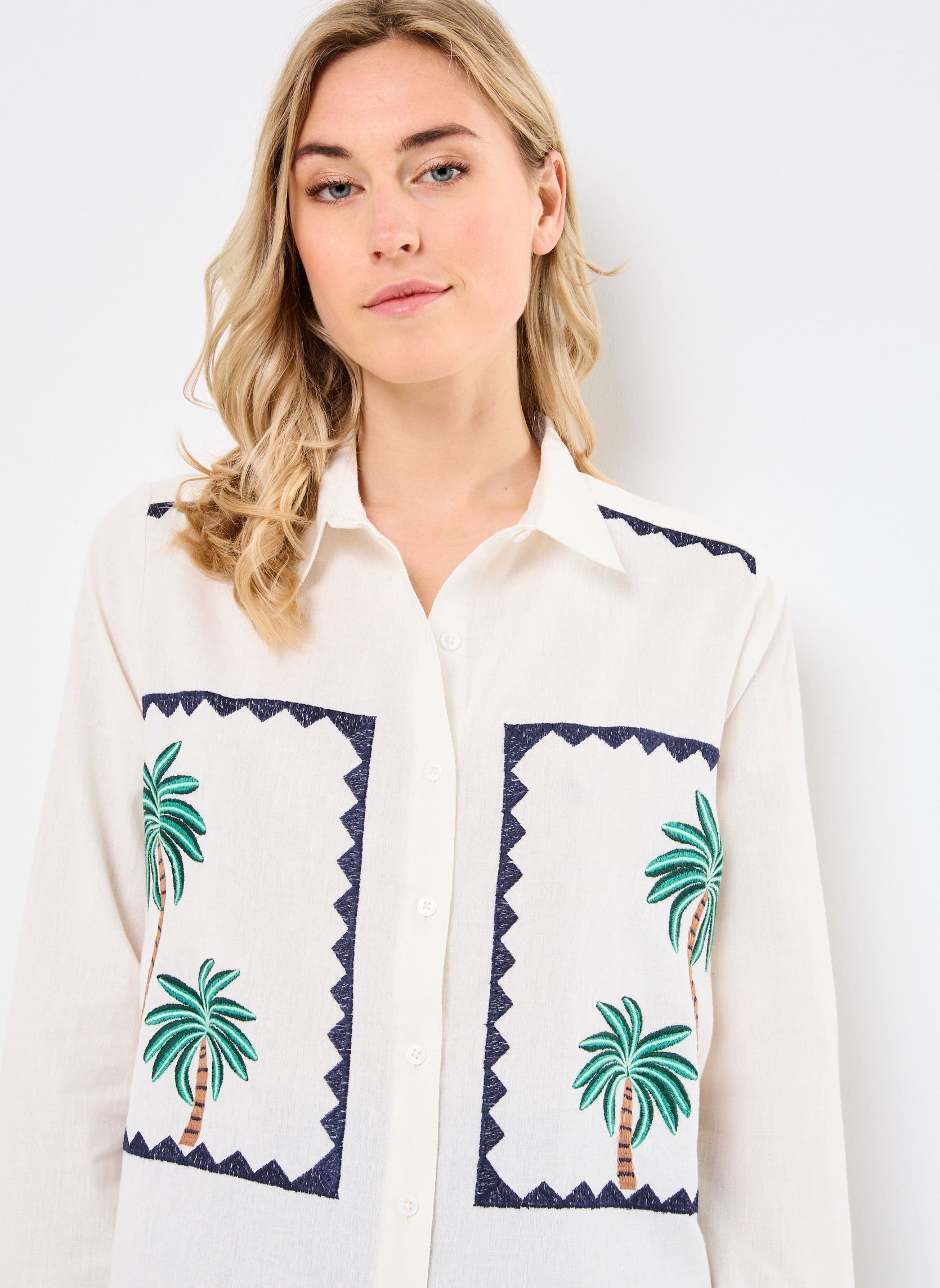 Chemises manches longues Celes femme blanc La Petite Etoile Chemises manches longues Celes femme blanc Ecru