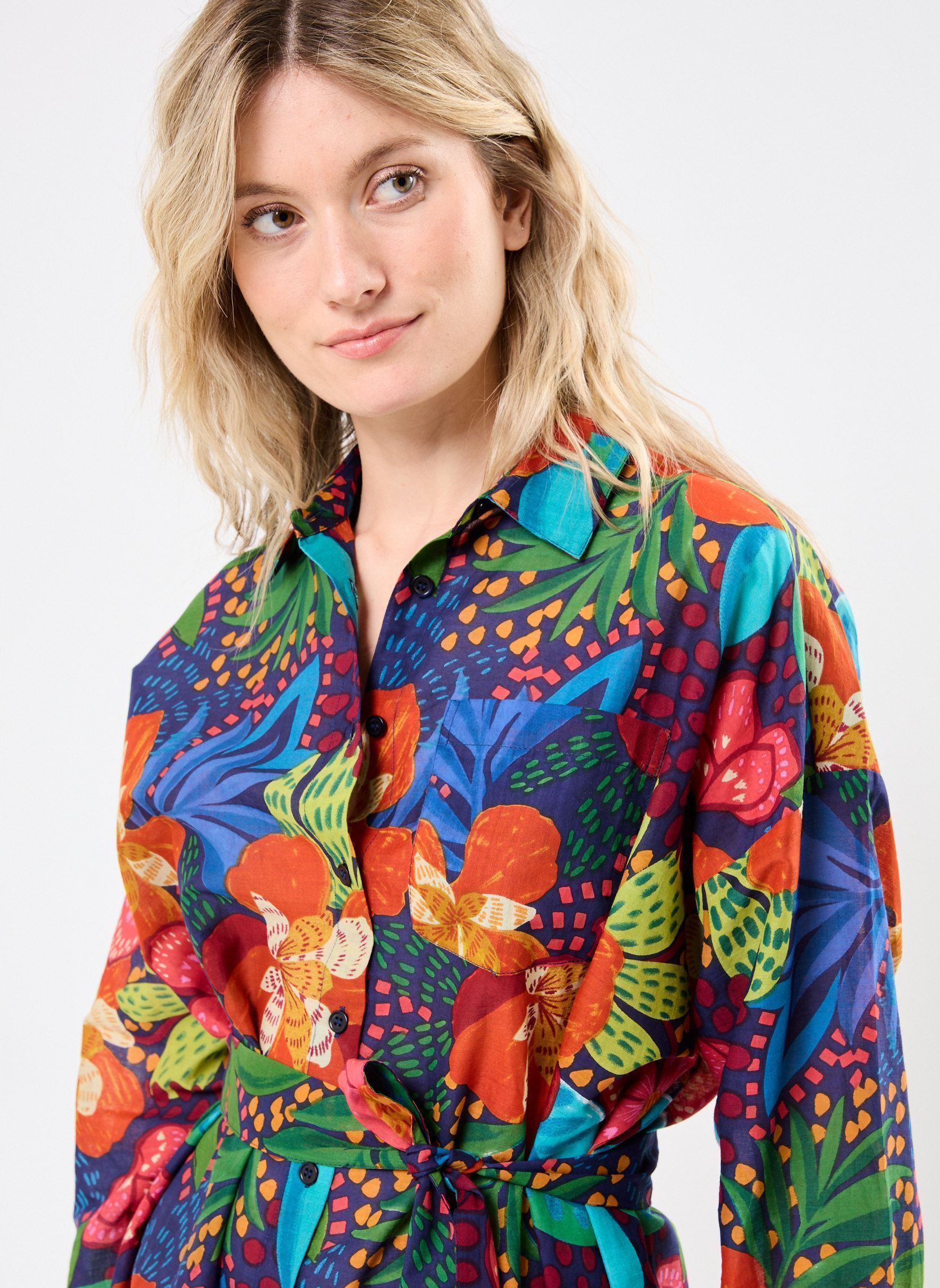 Robes Chemise Reeze femme multicolore La Petite Etoile Robes Chemise Reeze femme multicolore Hibiscus