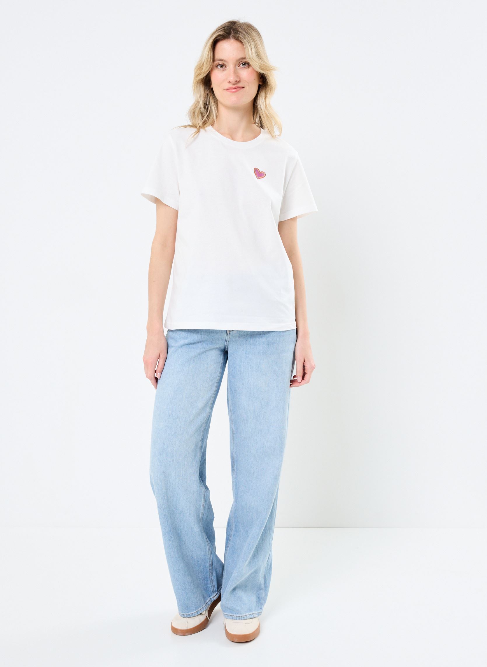 Kurzarm-T-Shirts Tack damen weiß La Petite Etoile Kurzarm-T-Shirts Tack damen weiß Ecru