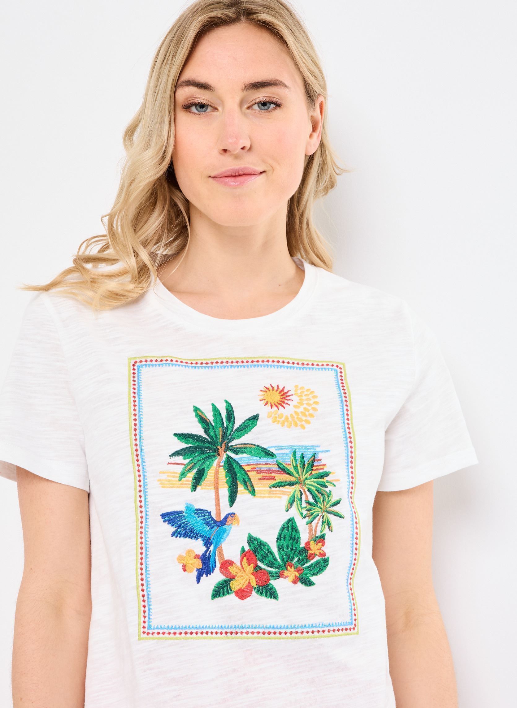 Tee-shirts manches courtes Tena femme blanc La Petite Etoile Tee-shirts manches courtes Tena femme blanc Ecru