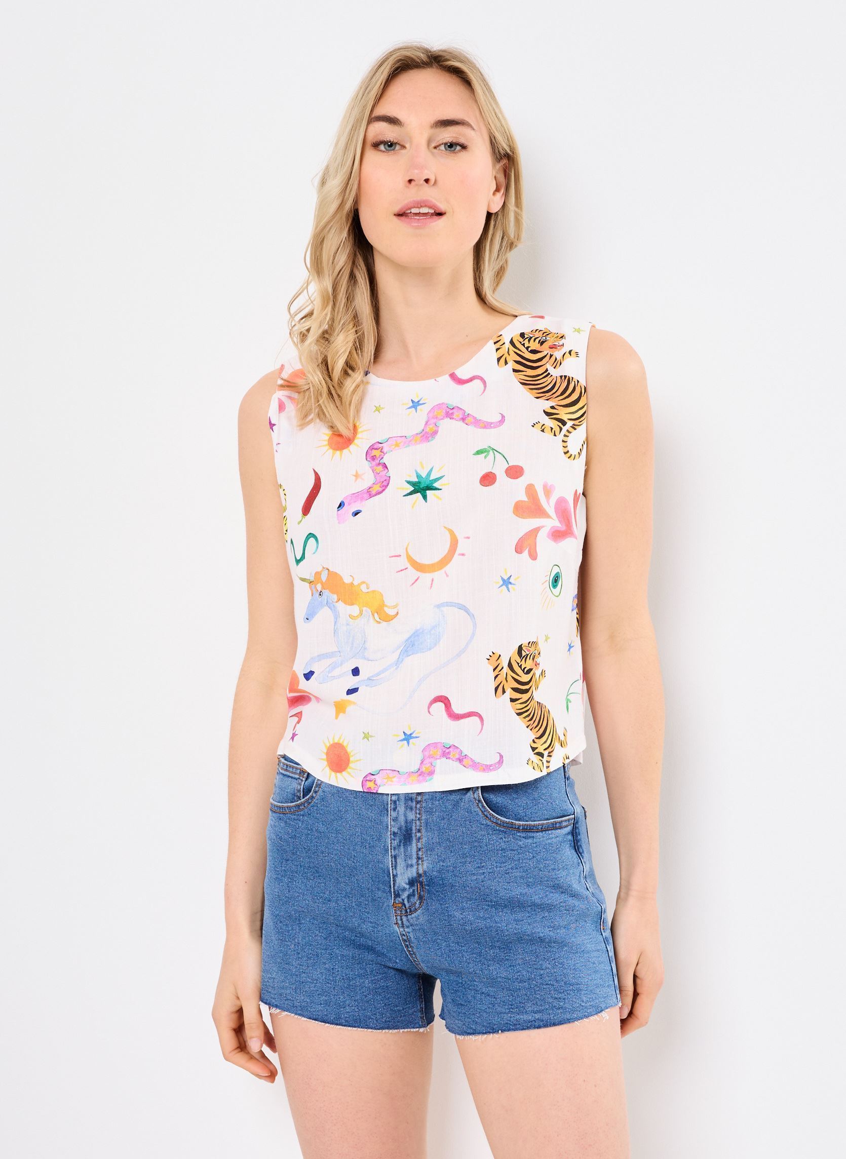 Tops Toria dames meerkleurig La Petite Etoile Tops Toria dames meerkleurig Tigre