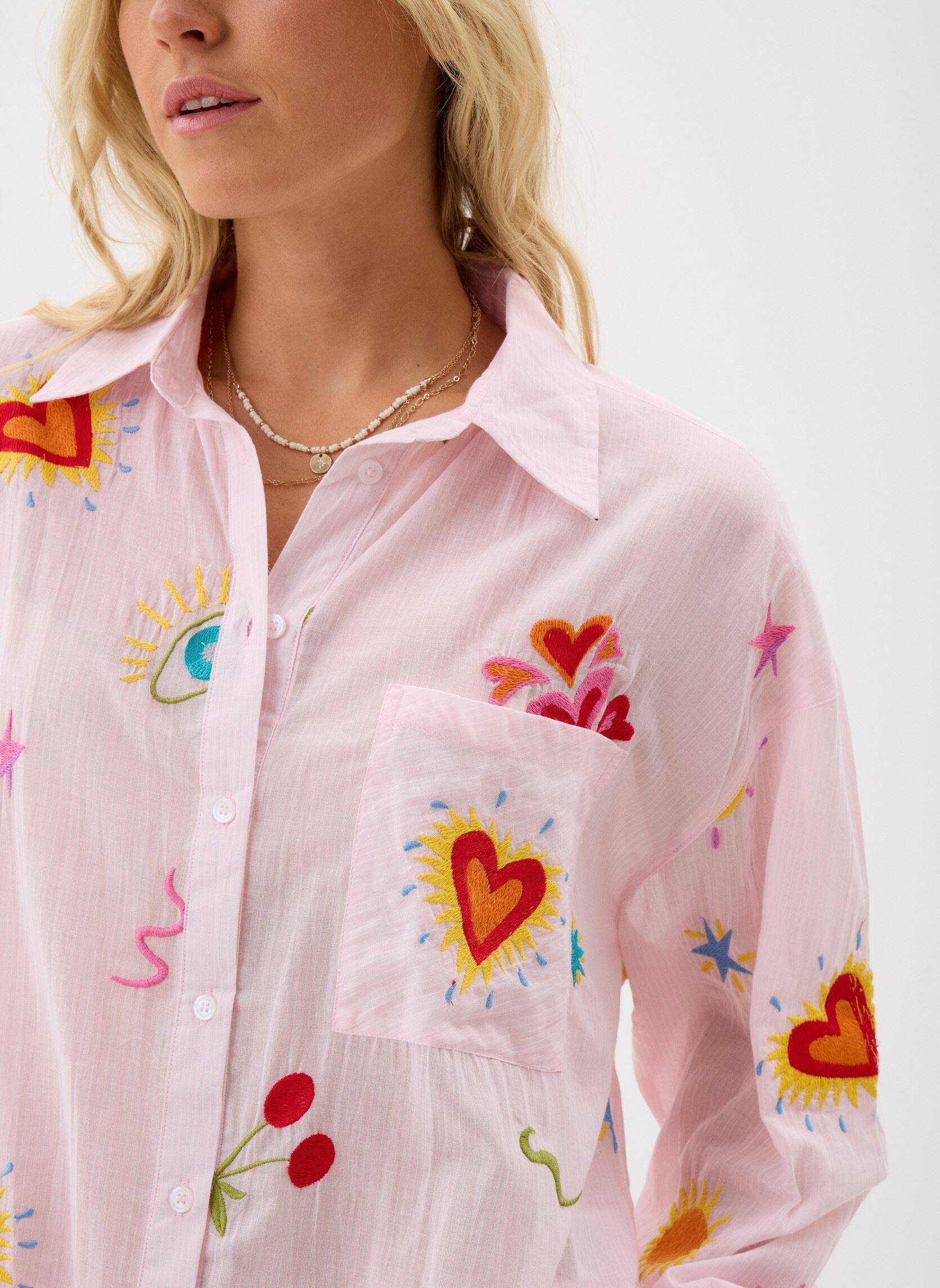 Langarm-Hemden Clemmy damen rosa La Petite Etoile Langarm-Hemden Clemmy damen rosa Rose/Ecru