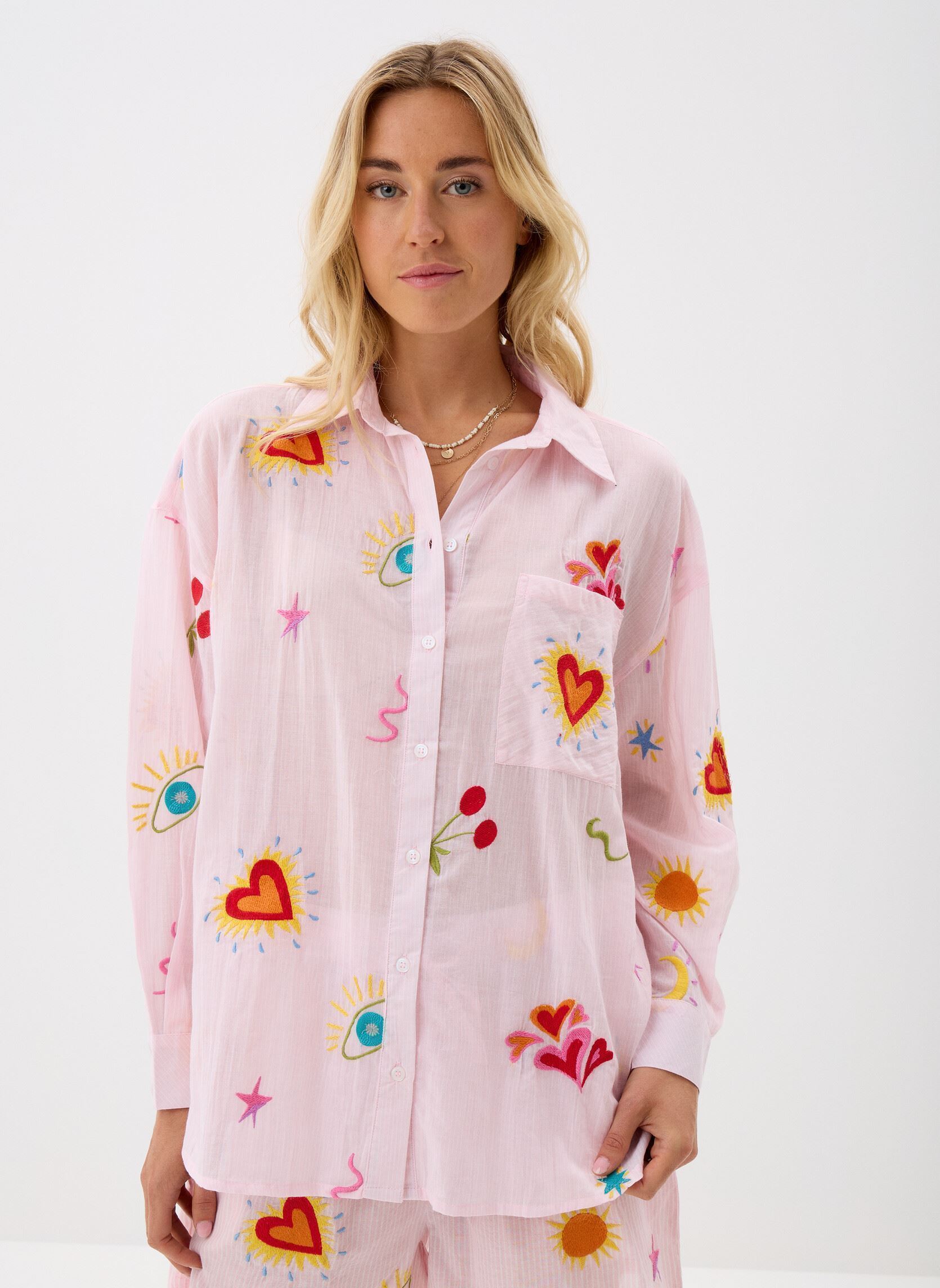 Langarm-Hemden Clemmy damen rosa La Petite Etoile Langarm-Hemden Clemmy damen rosa Rose/Ecru