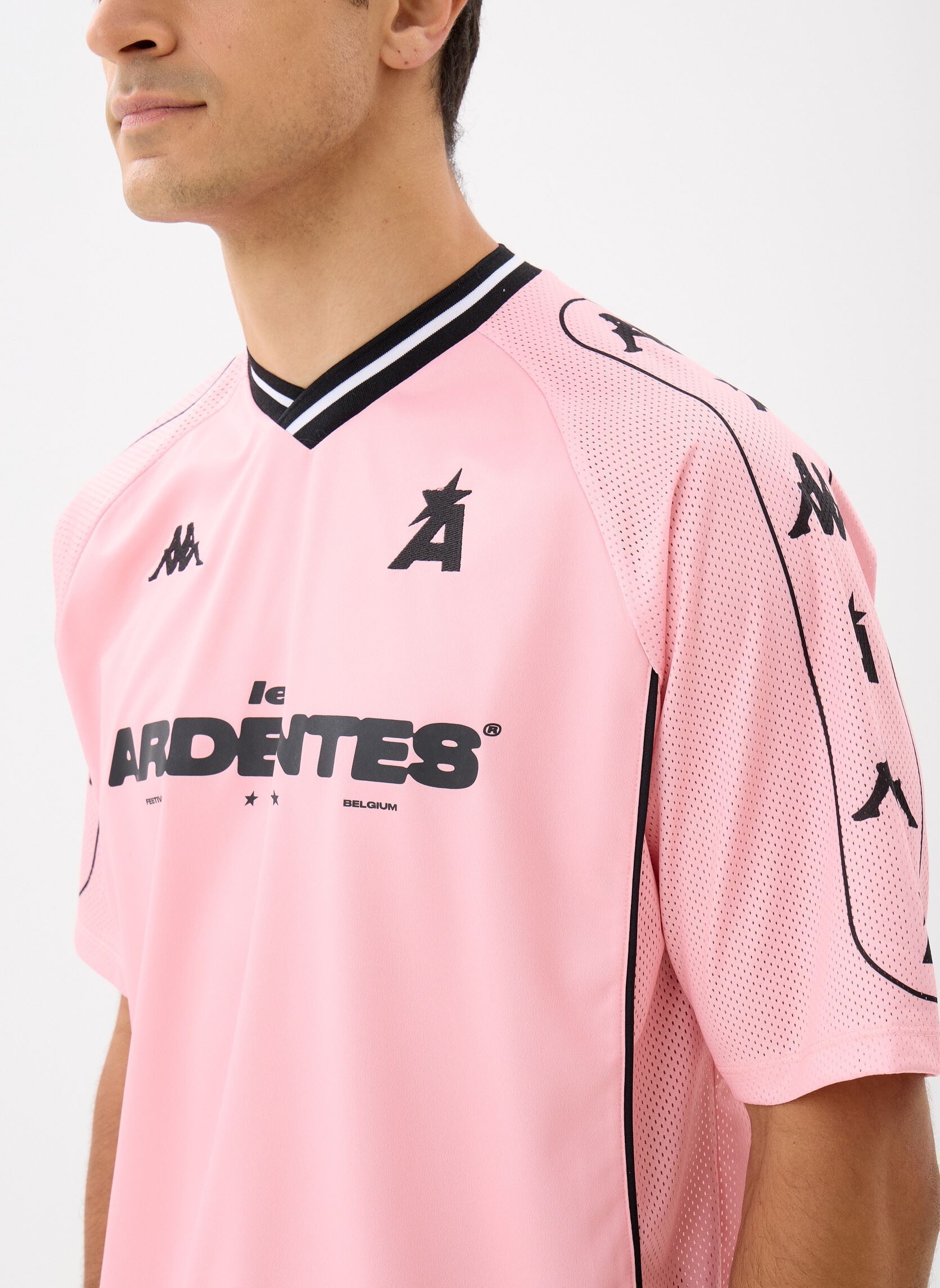 Kurzarm-T-Shirts Authentic Kekker Les Ardentes herren rosa Kappa Kurzarm-T-Shirts Authentic Kekker Les Ardentes herren rosa PINK - BLACK