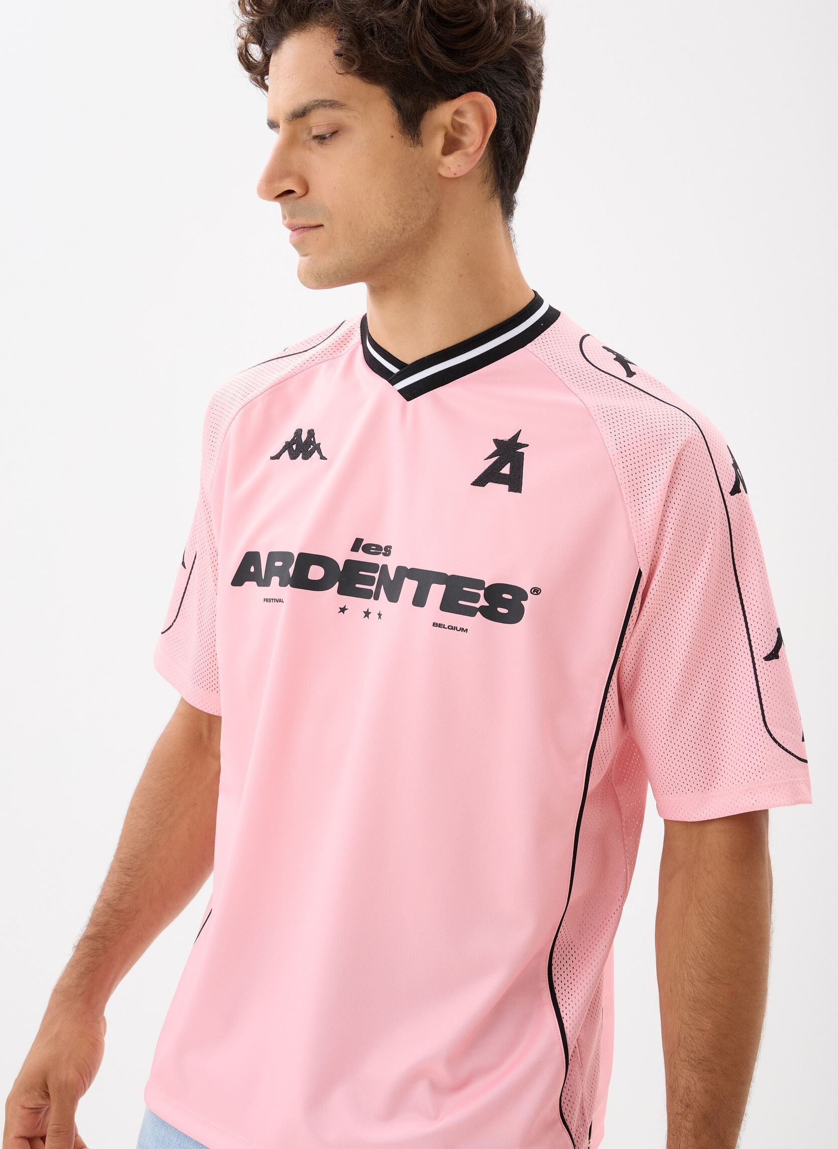 Kurzarm-T-Shirts Authentic Kekker Les Ardentes herren rosa Kappa Kurzarm-T-Shirts Authentic Kekker Les Ardentes herren rosa PINK - BLACK