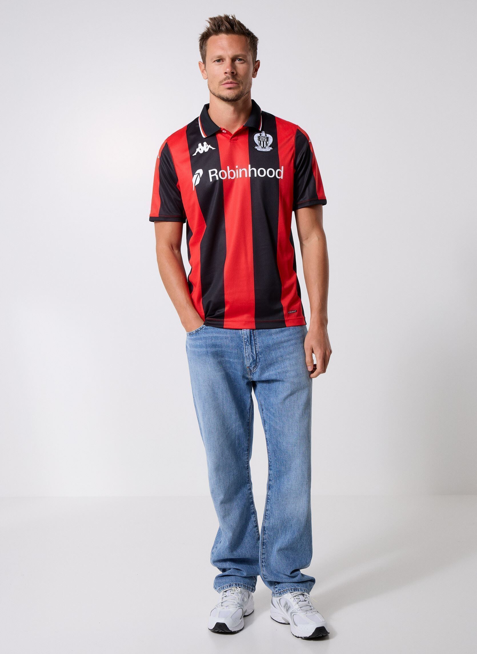 Korte mouwen polo's Kombat 2026 Home Ogc Nice heren rood Kappa Korte mouwen polo's Kombat 2026 Home Ogc Nice heren rood Red-Black