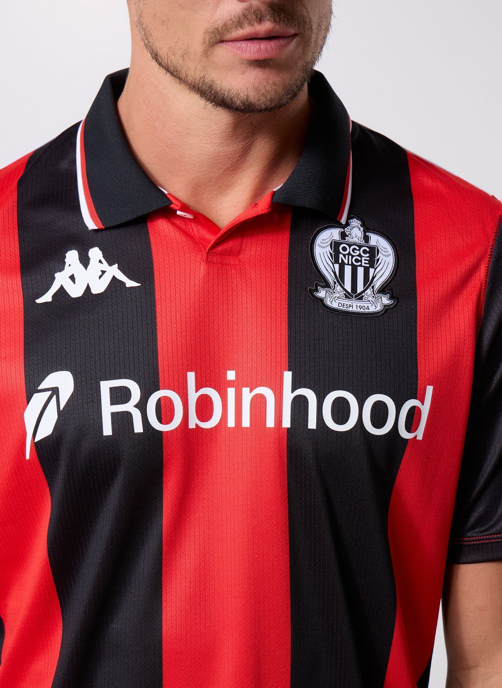 Korte mouwen polo's Kombat 2026 Home Ogc Nice heren rood Kappa Korte mouwen polo's Kombat 2026 Home Ogc Nice heren rood Red-Black