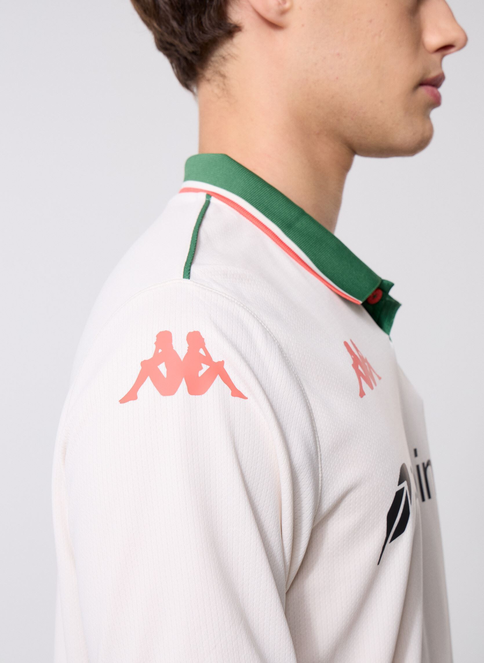 Korte mouwen polo's Kombat 2026 Away Ogc Nice heren wit Kappa Korte mouwen polo's Kombat 2026 Away Ogc Nice heren wit White Vanilla-Green Artichoke-