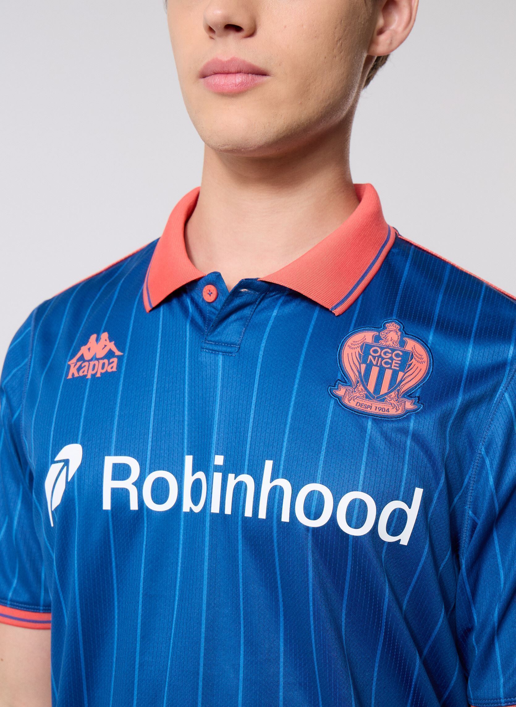 Kurzarm-Poloshirts Kombat 2026 Third Ogc Nice herren blau Kappa Kurzarm-Poloshirts Kombat 2026 Third Ogc Nice herren blau Blue Deep Sea-Orange Coral-Ora