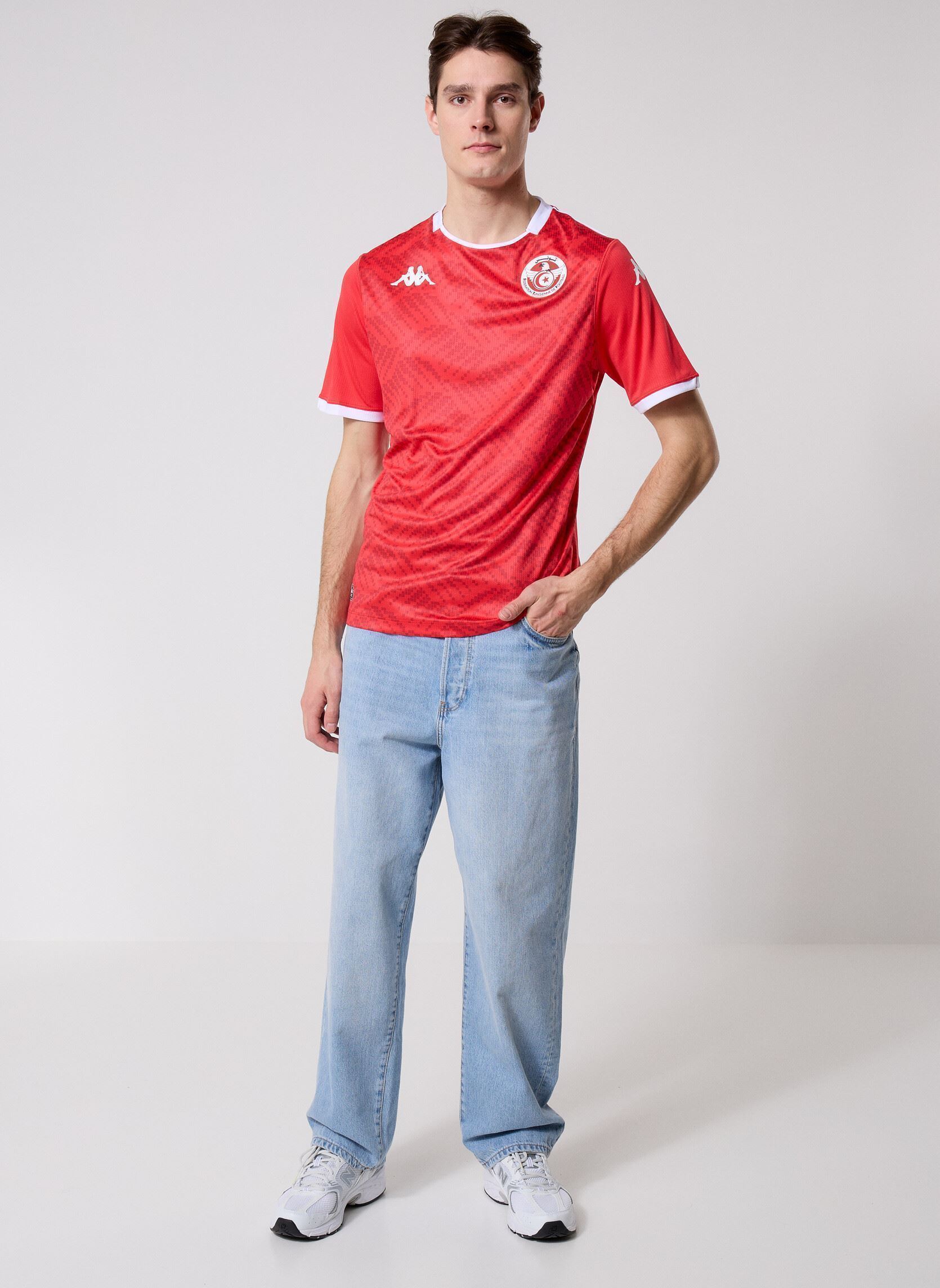Tee-shirts manches courtes Kombat 2026 Home Tunisia homme rouge Kappa Tee-shirts manches courtes Kombat 2026 Home Tunisia homme rouge RED-WHITE