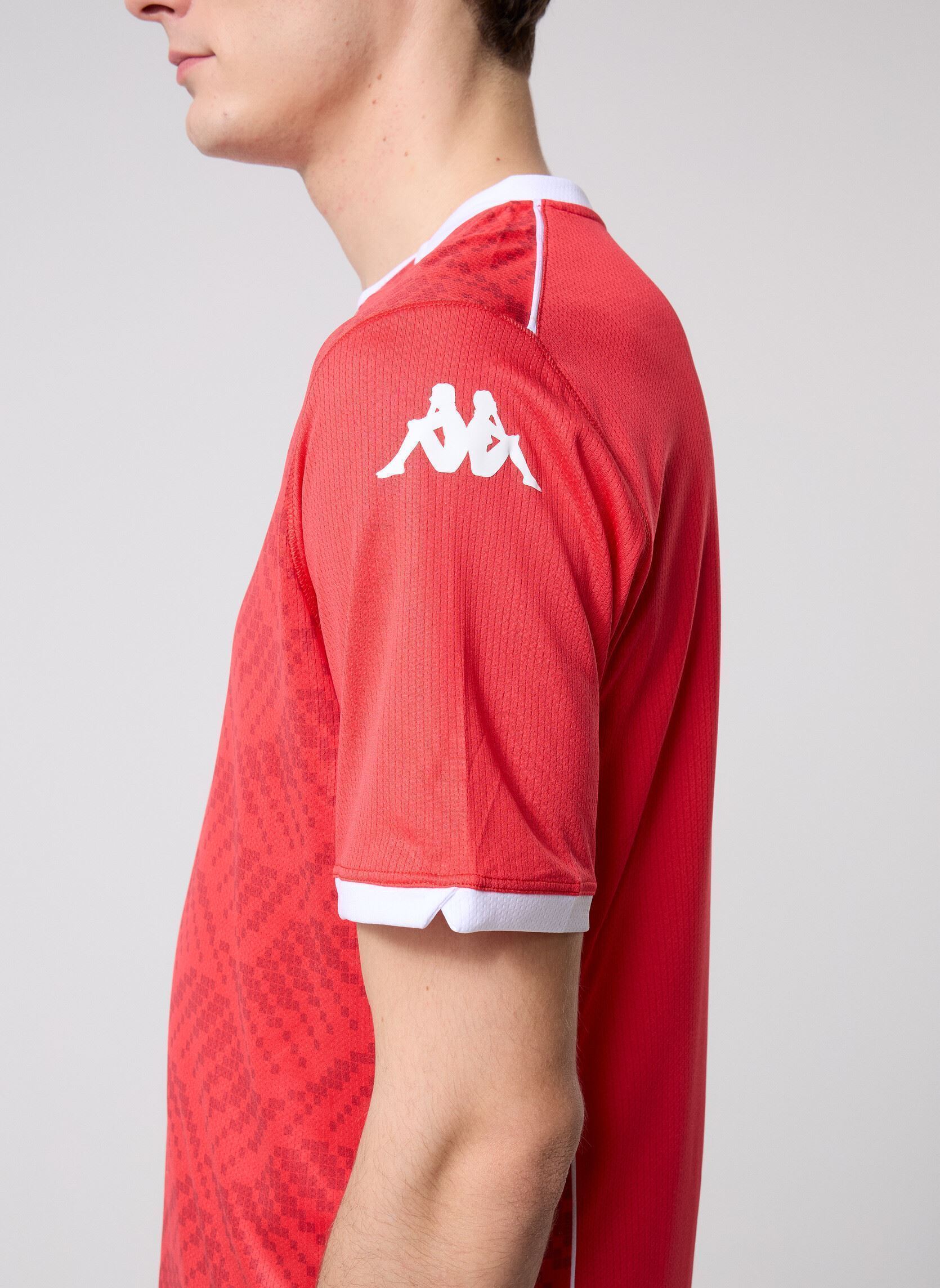 Tee-shirts manches courtes Kombat 2026 Home Tunisia homme rouge Kappa Tee-shirts manches courtes Kombat 2026 Home Tunisia homme rouge RED-WHITE