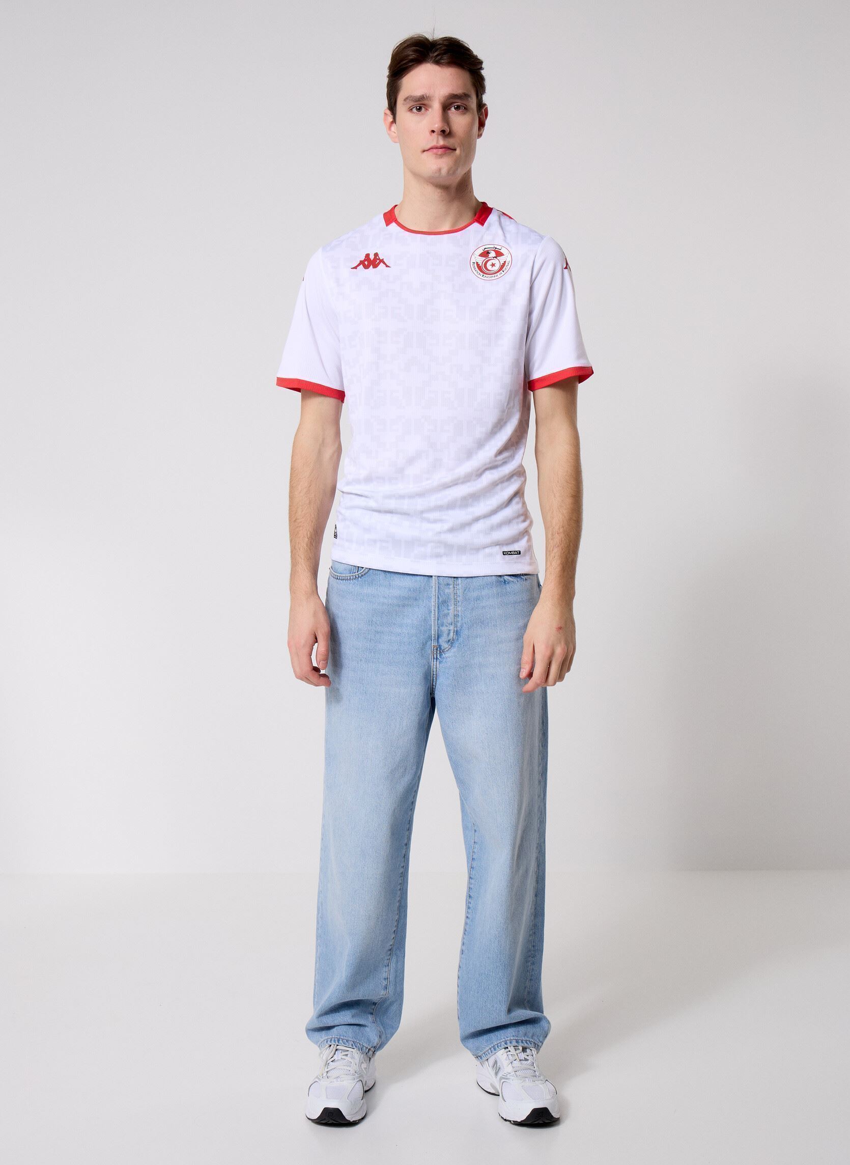 Tee-shirts manches courtes Kombat 2026 Away Tunisia homme blanc Kappa Tee-shirts manches courtes Kombat 2026 Away Tunisia homme blanc WHITE-RED