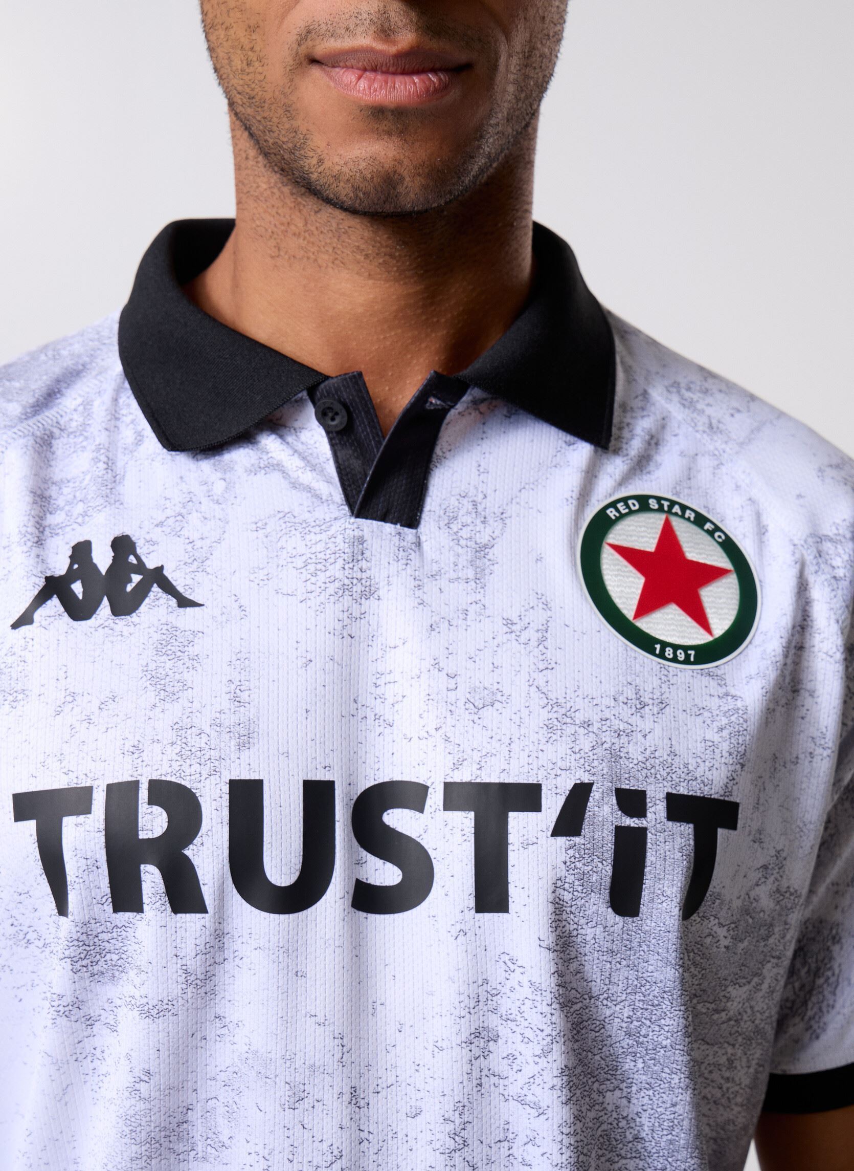 Kurzarm-Poloshirts Kombat 2026 Away Red Star herren grau Kappa Kurzarm-Poloshirts Kombat 2026 Away Red Star herren grau White-Black