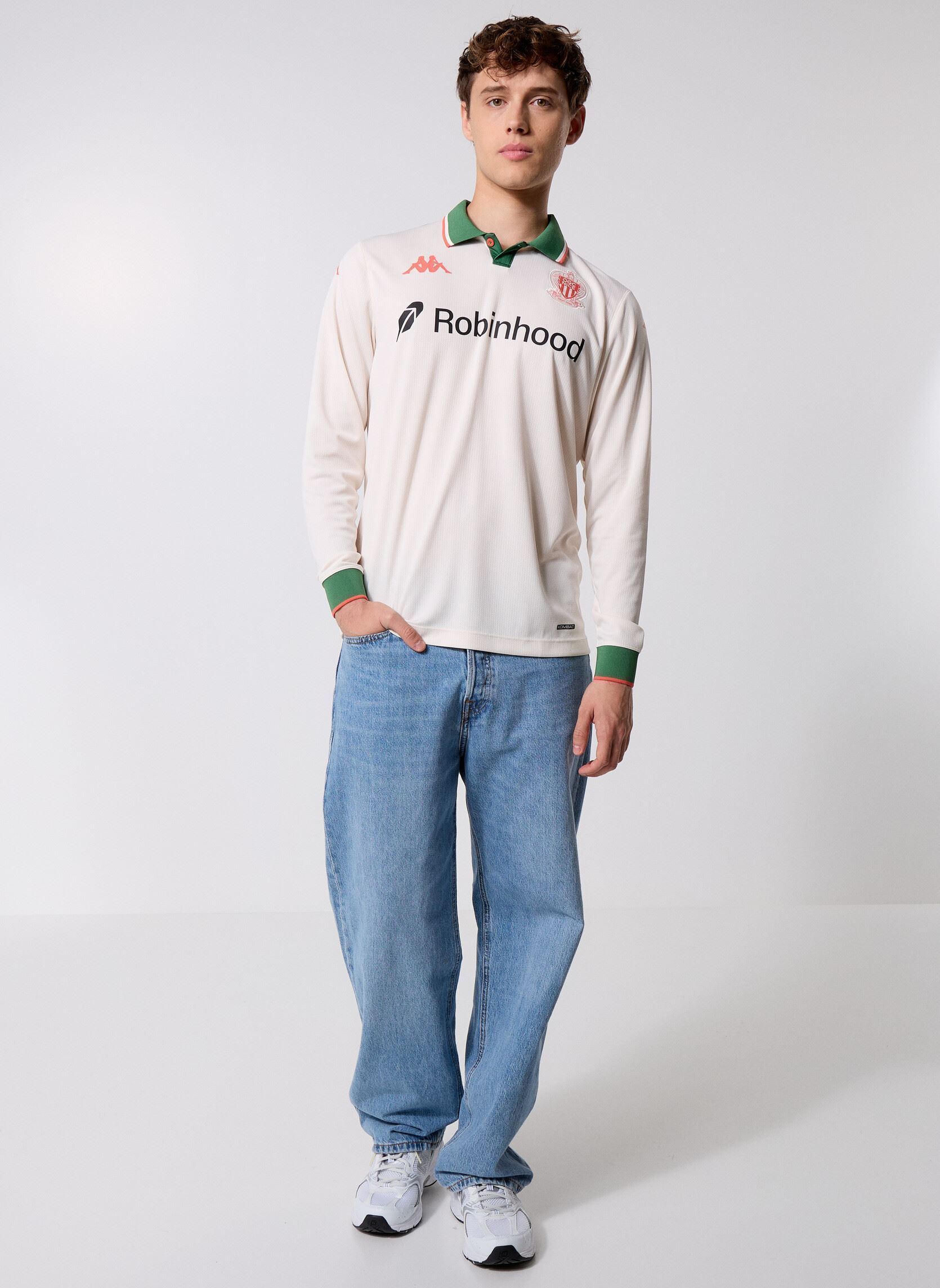 Korte mouwen polo's Kombat 2026 Away Ogc Nice Ls heren wit Kappa Korte mouwen polo's Kombat 2026 Away Ogc Nice Ls heren wit White Vanilla-Green Artichoke-