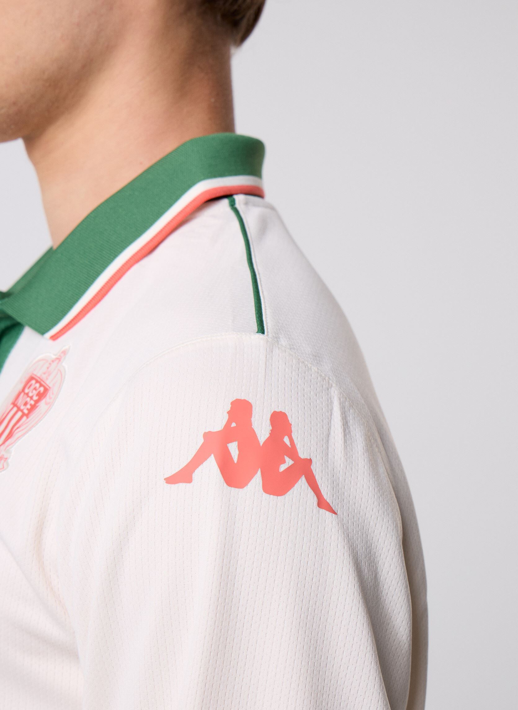 Korte mouwen polo's Kombat 2026 Away Ogc Nice Ls heren wit Kappa Korte mouwen polo's Kombat 2026 Away Ogc Nice Ls heren wit White Vanilla-Green Artichoke-
