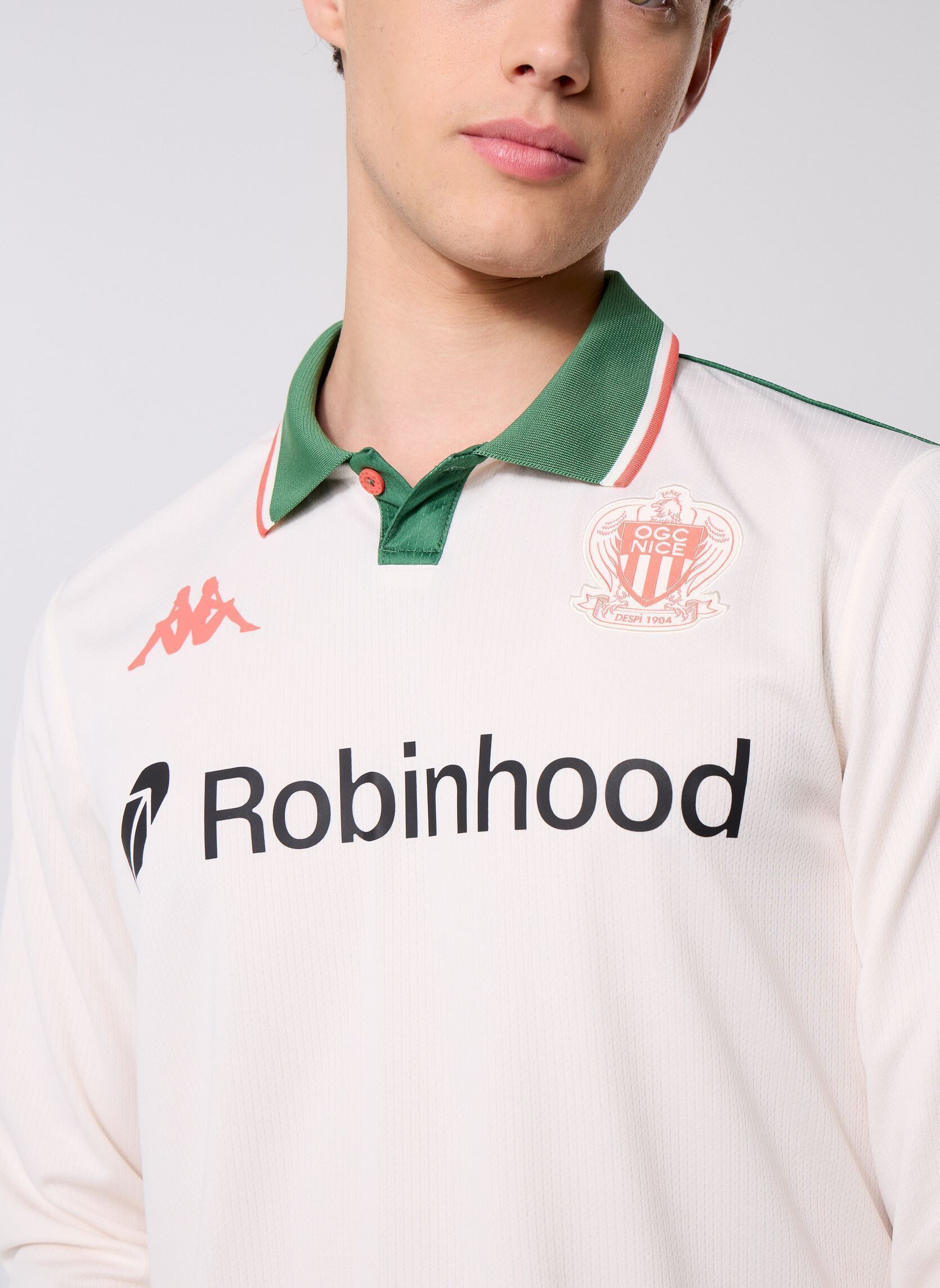 Korte mouwen polo's Kombat 2026 Away Ogc Nice Ls heren wit Kappa Korte mouwen polo's Kombat 2026 Away Ogc Nice Ls heren wit White Vanilla-Green Artichoke-