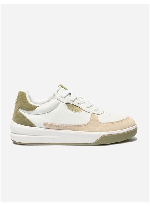 TBS Baskets basses Baskets cuir CORALIE KAKI / BLANC femme vert