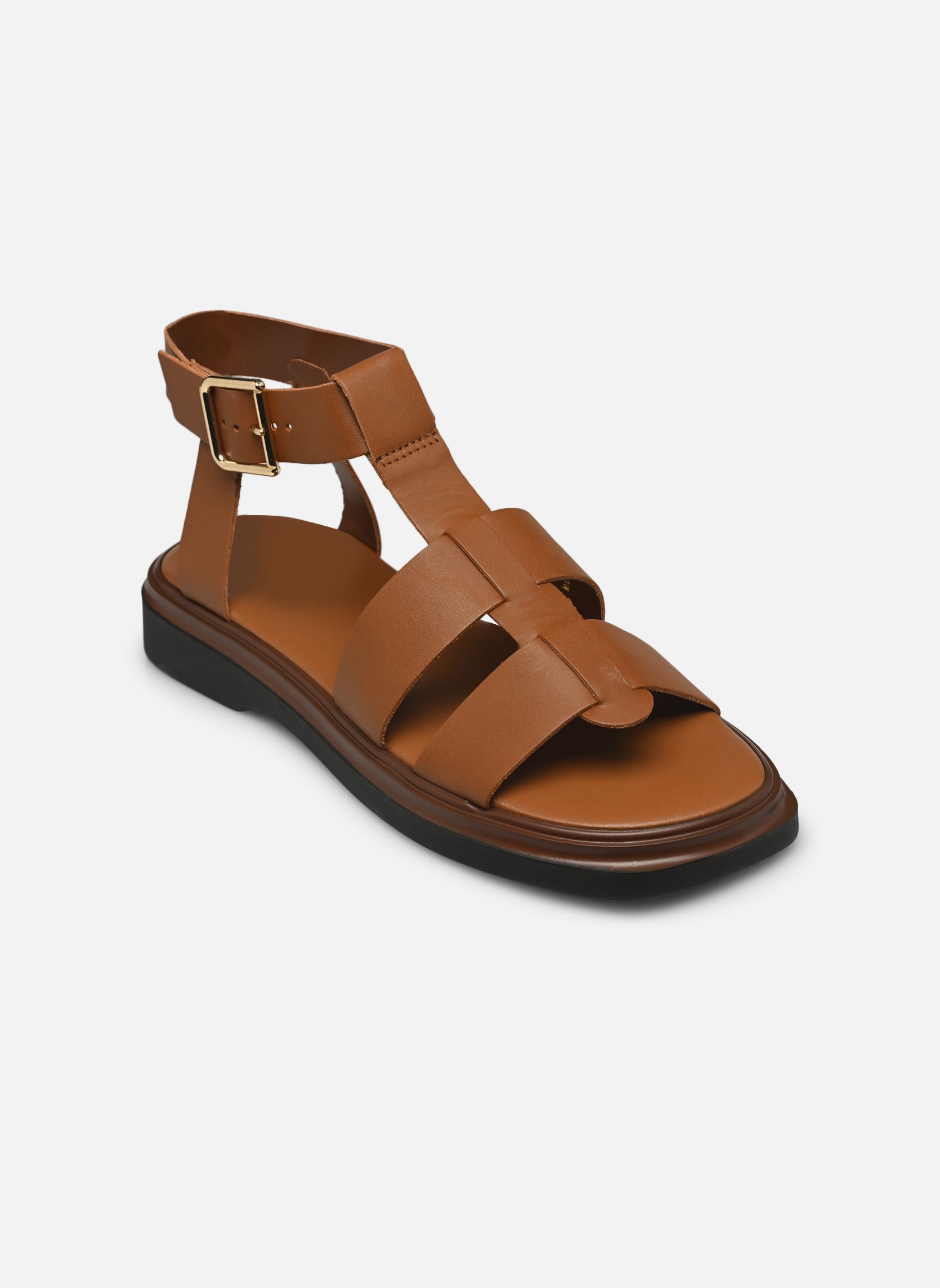 Platte sandalen Suzanne dames bruin Texto Platte sandalen Suzanne dames bruin Cognac
