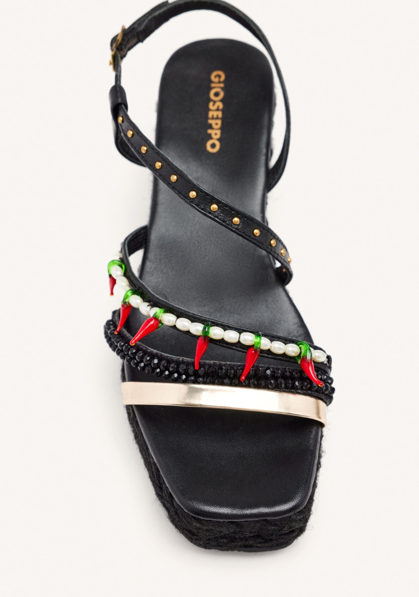 Sandales Dressing - Sandales Cuir Perlées Xena - Noir femme noir Gioseppo Sandales Dressing - Sandales Cuir Perlées Xena - Noir femme noir Noir