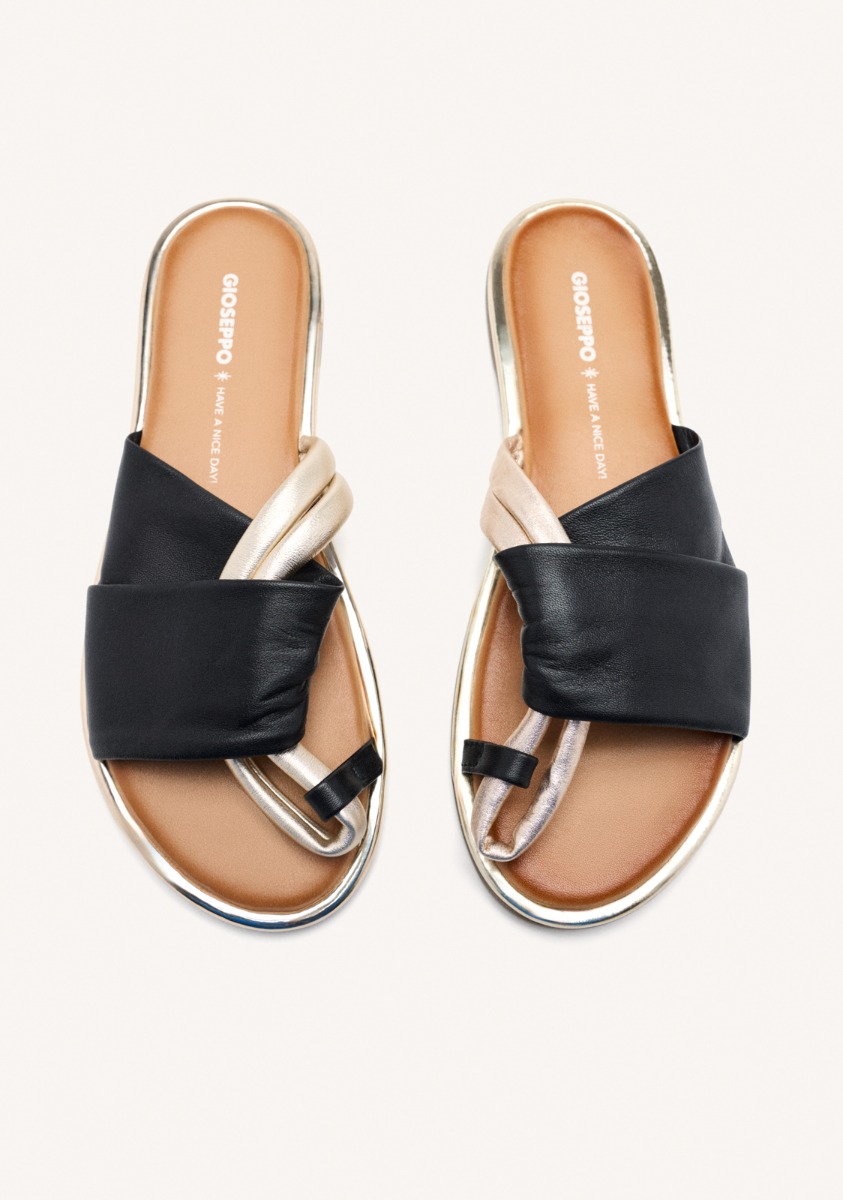 Sandales Sandals - Sandales Plates Cuir Whately - Noir femme noir Gioseppo Sandales Sandals - Sandales Plates Cuir Whately - Noir femme noir Noir