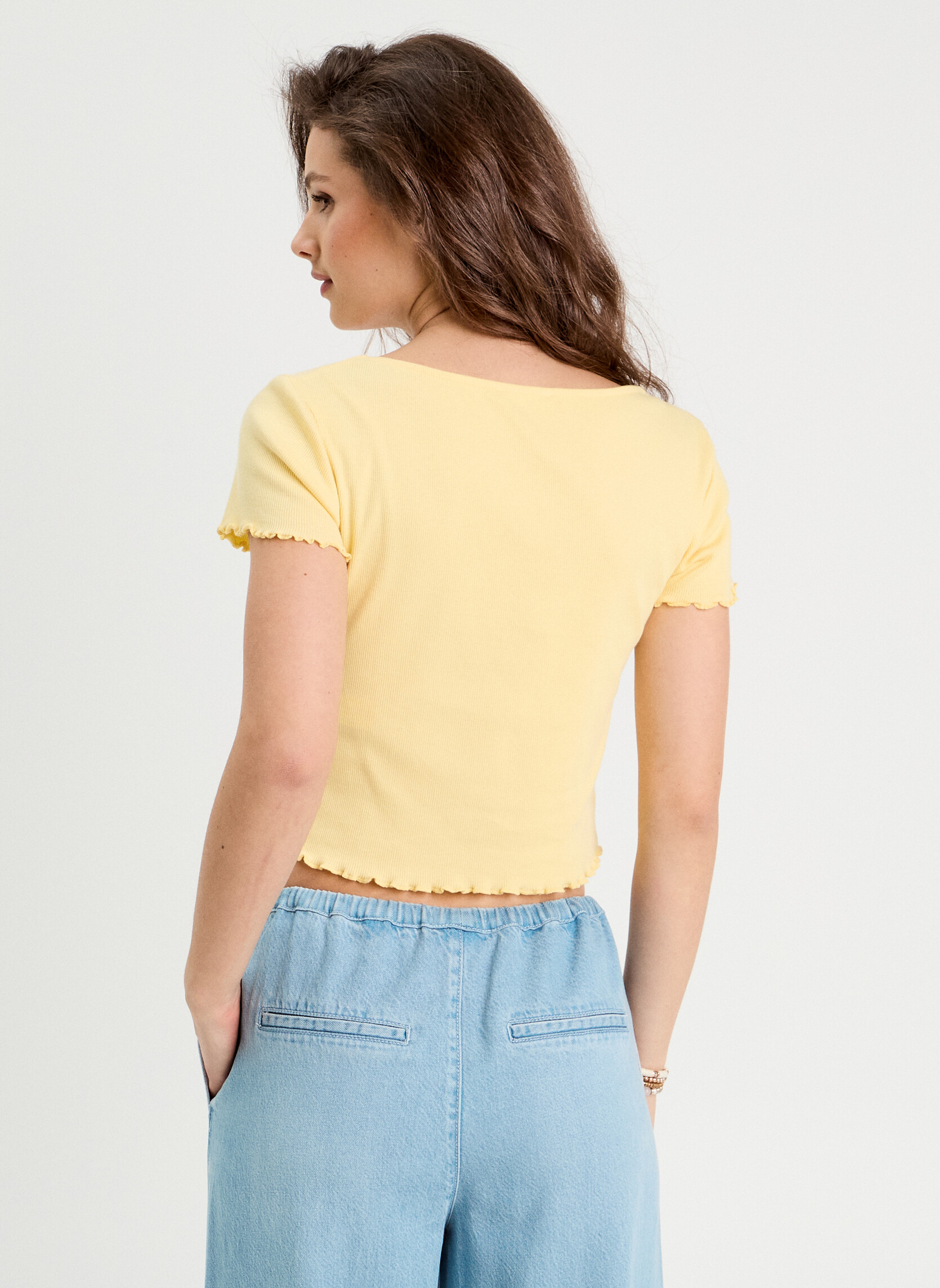 Tee-shirts KCOTDANC femme jaune Cache Cache Tee-shirts KCOTDANC femme jaune Jaune