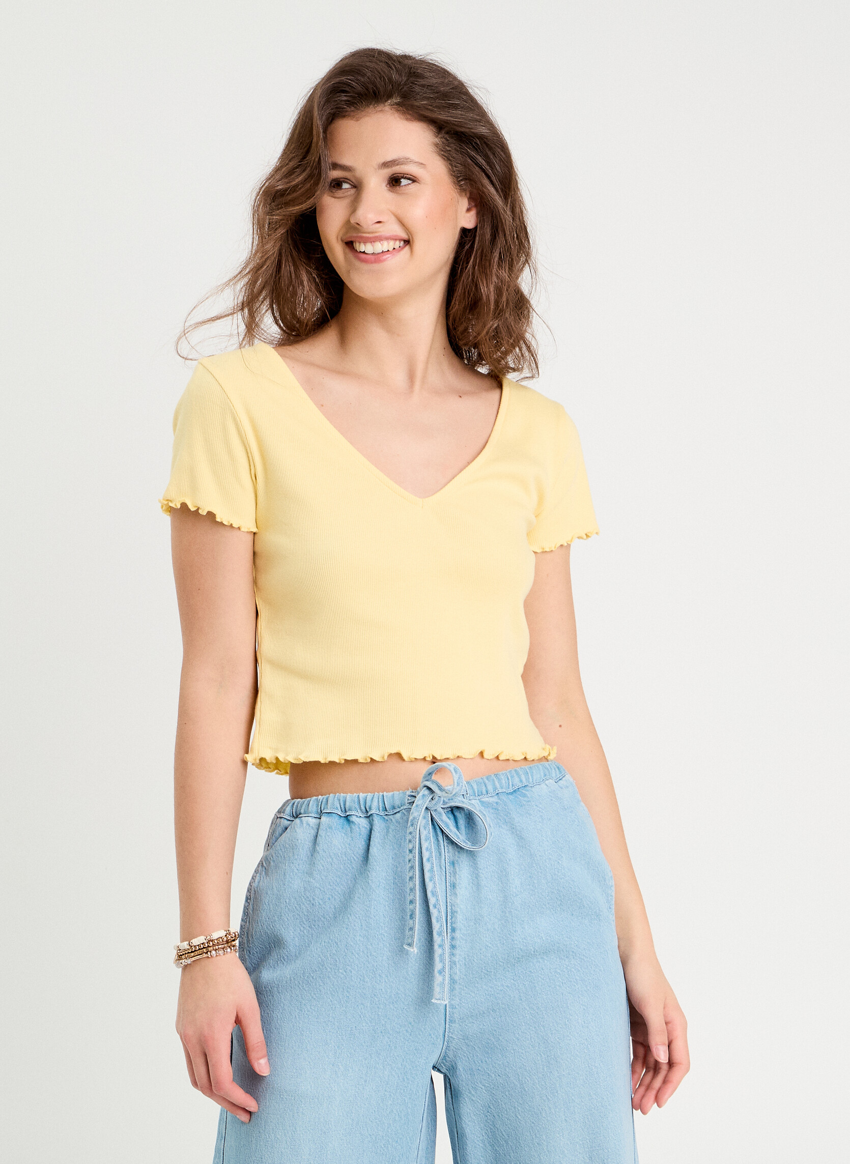 Tee-shirts KCOTDANC femme jaune Cache Cache Tee-shirts KCOTDANC femme jaune Jaune