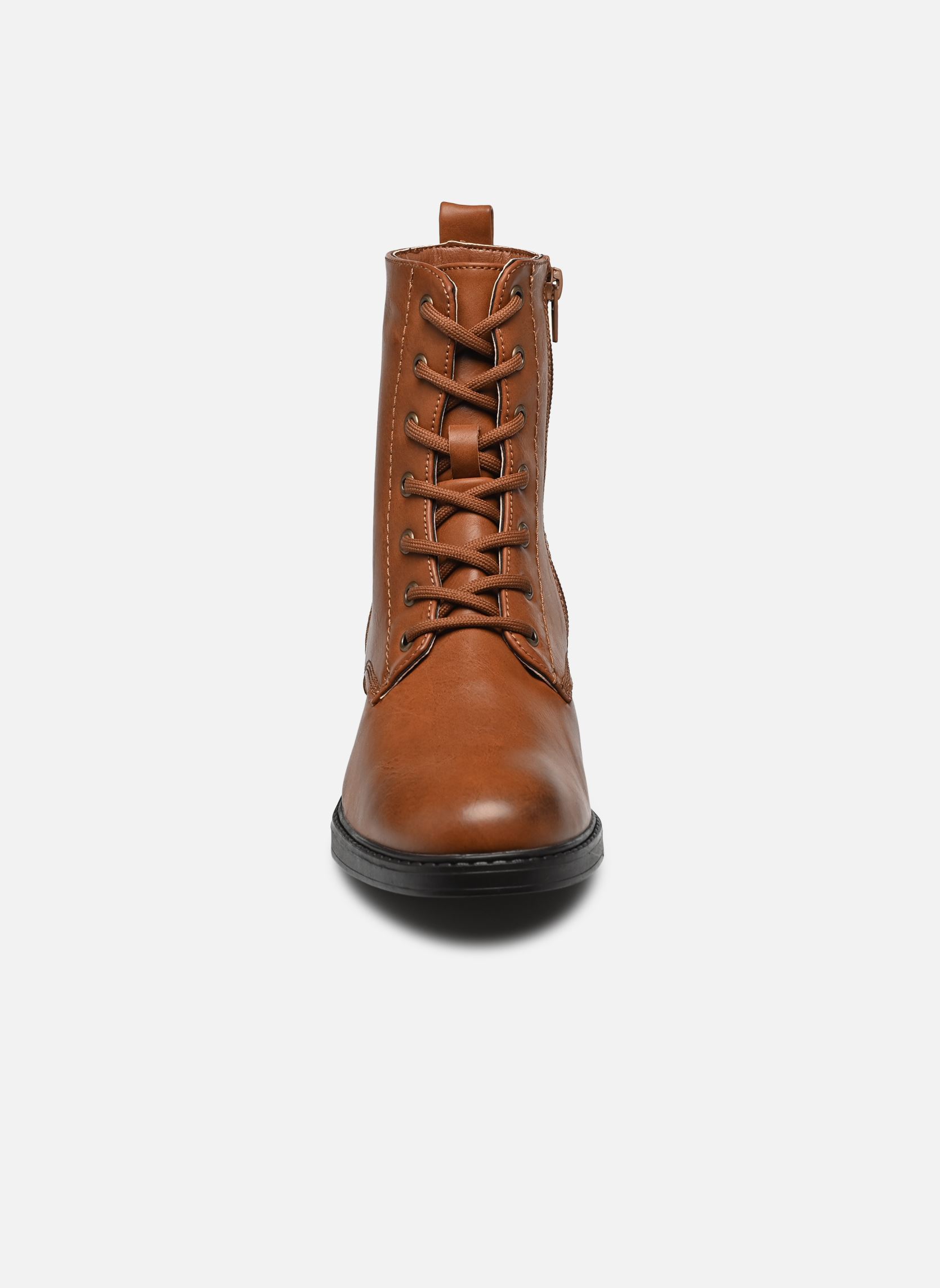 Bottines à lacets Boots THEODORA femme marron MADE BY Bottines à lacets Boots THEODORA femme marron COGNAC PU