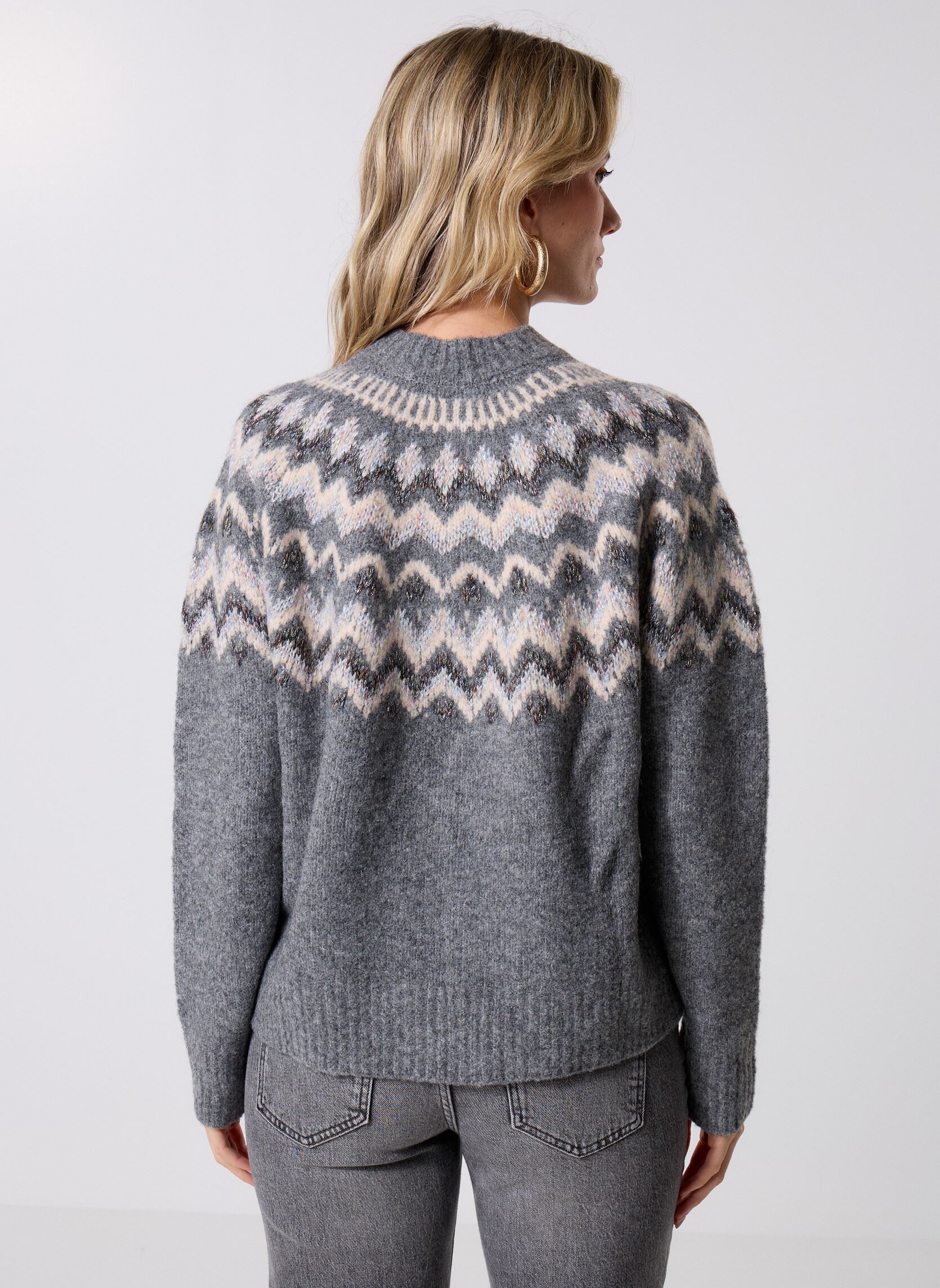 Pulls MJACQUARD2 femme gris MADE BY Pulls MJACQUARD2 femme gris IMP_JACQUARD BEIGE_GRIS