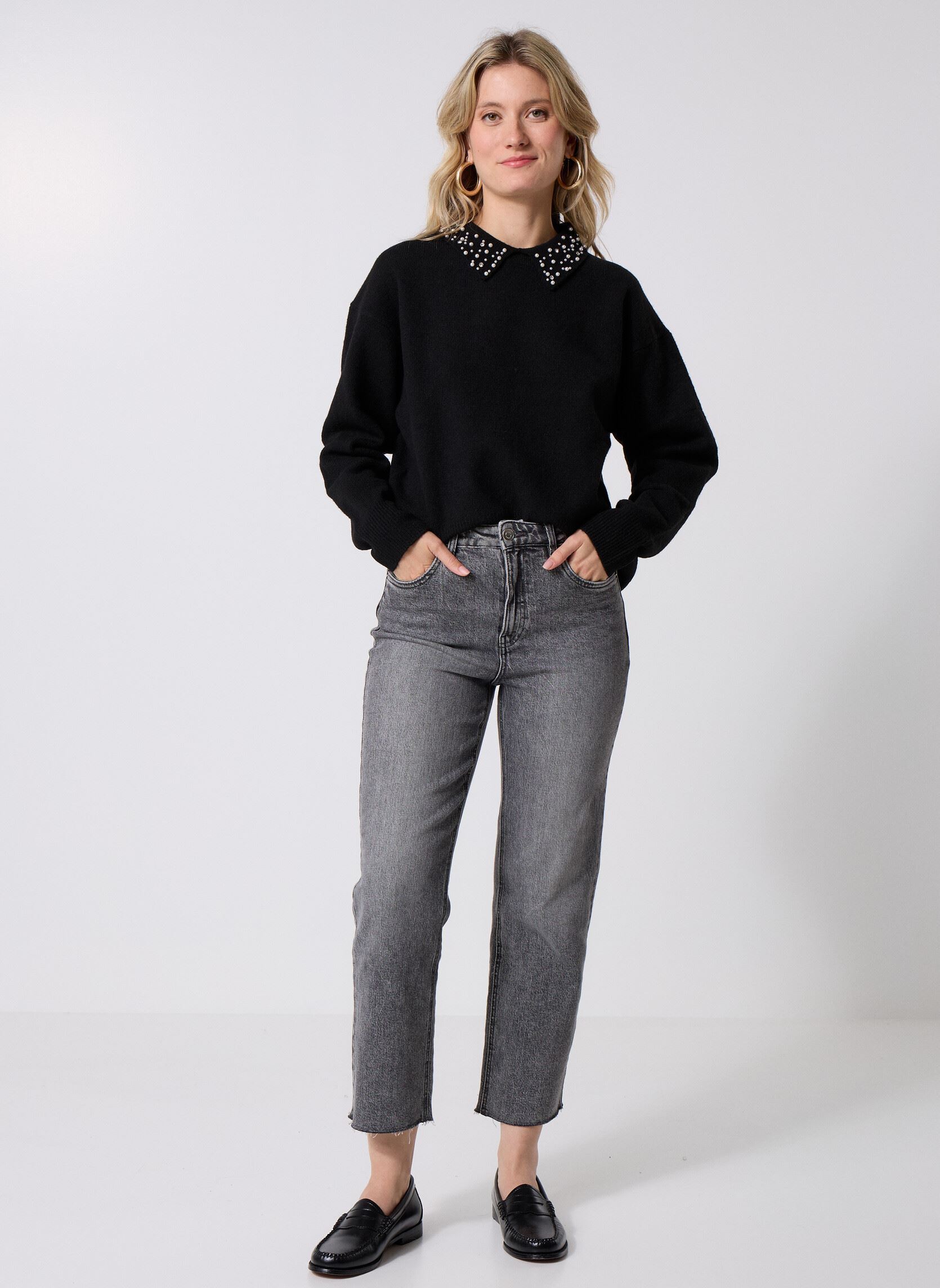 Pulls PBIJOU femme noir MADE BY Pulls PBIJOU femme noir JET BLACK