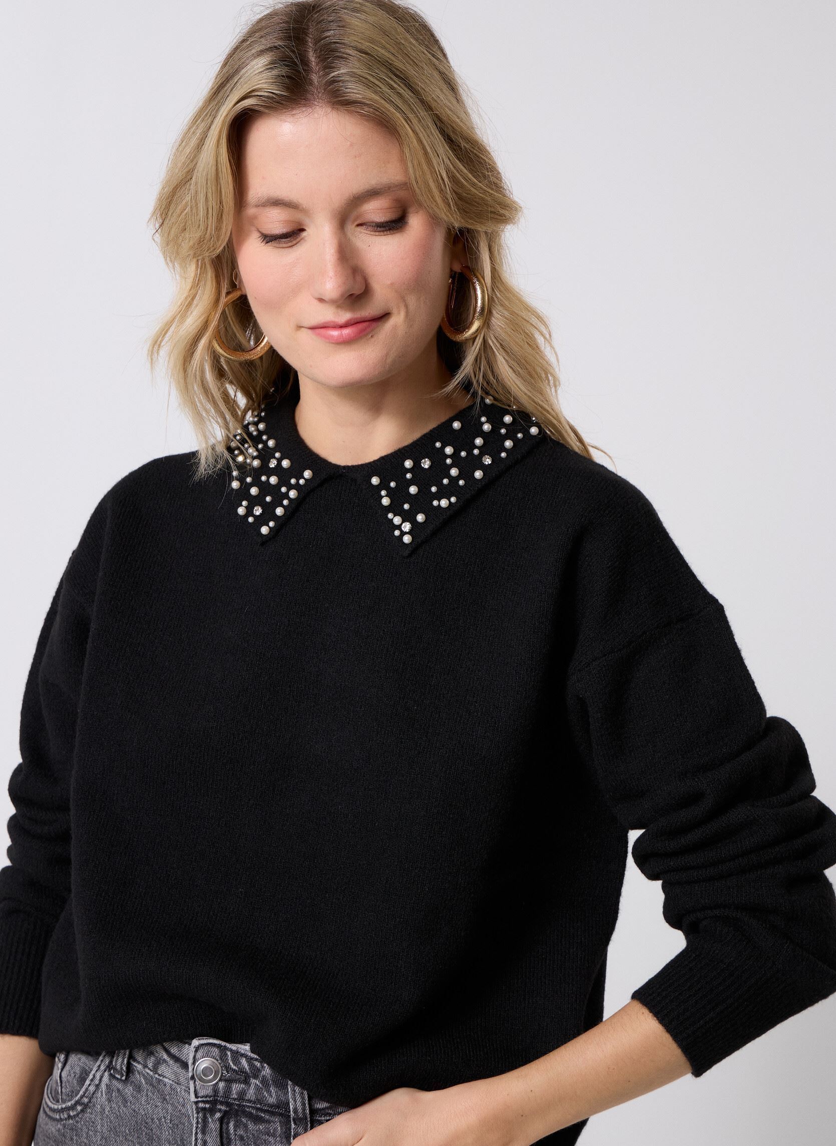 Pulls PBIJOU femme noir MADE BY Pulls PBIJOU femme noir JET BLACK