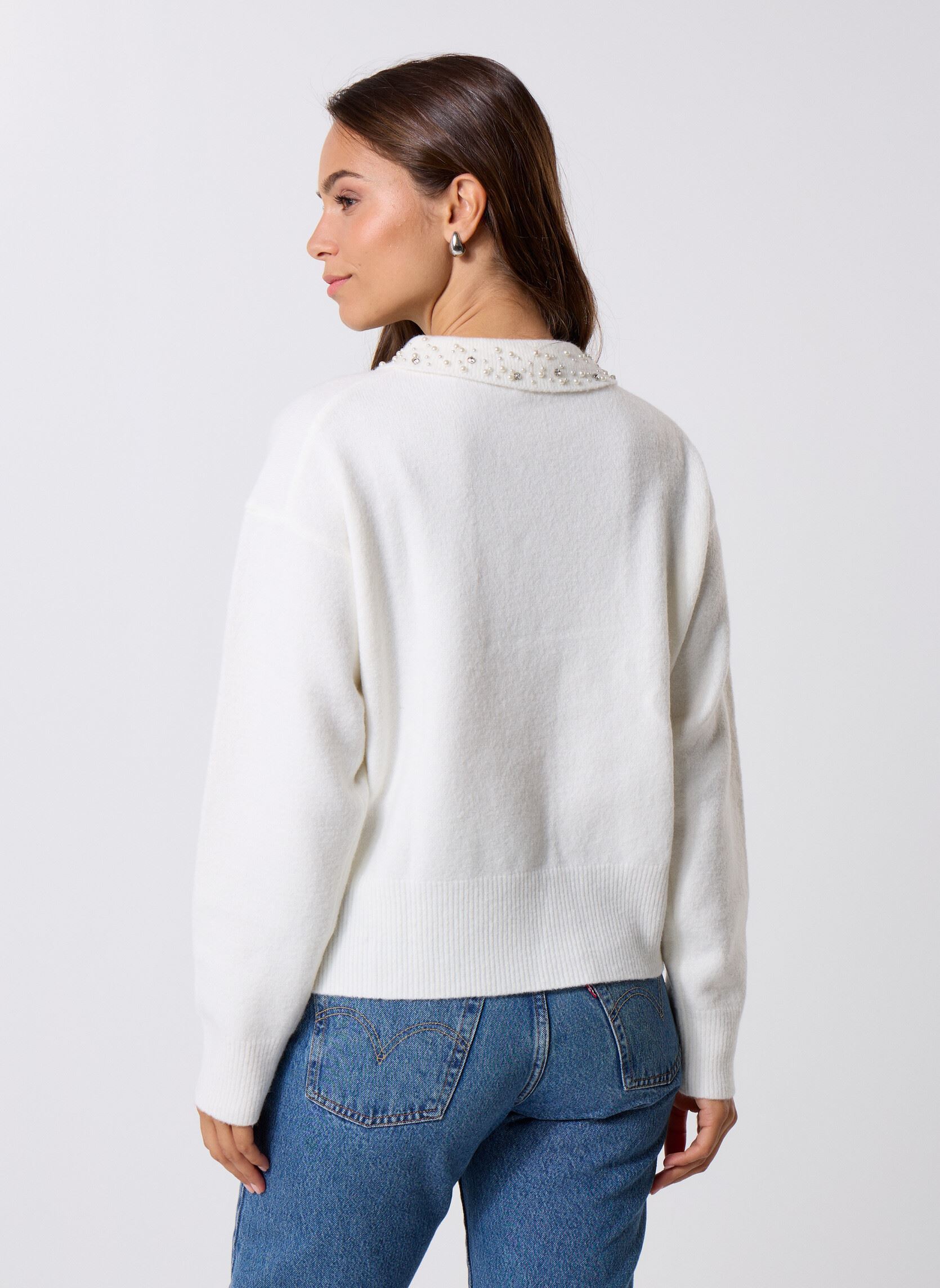 Pulls PBIJOU femme beige MADE BY Pulls PBIJOU femme beige SNOW WHITE