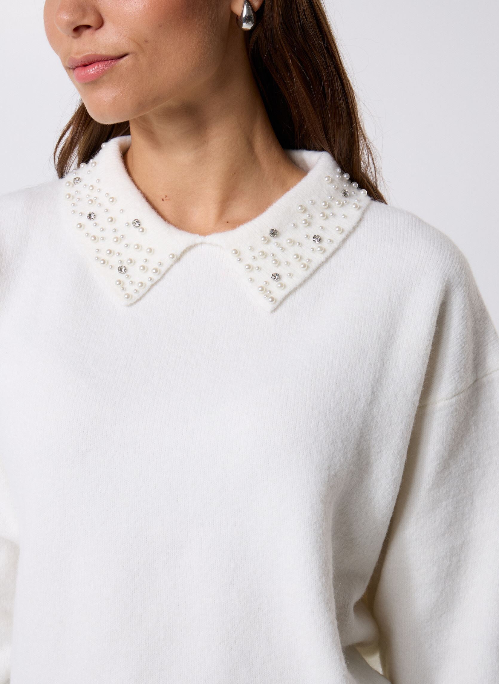 Pulls PBIJOU femme beige MADE BY Pulls PBIJOU femme beige SNOW WHITE