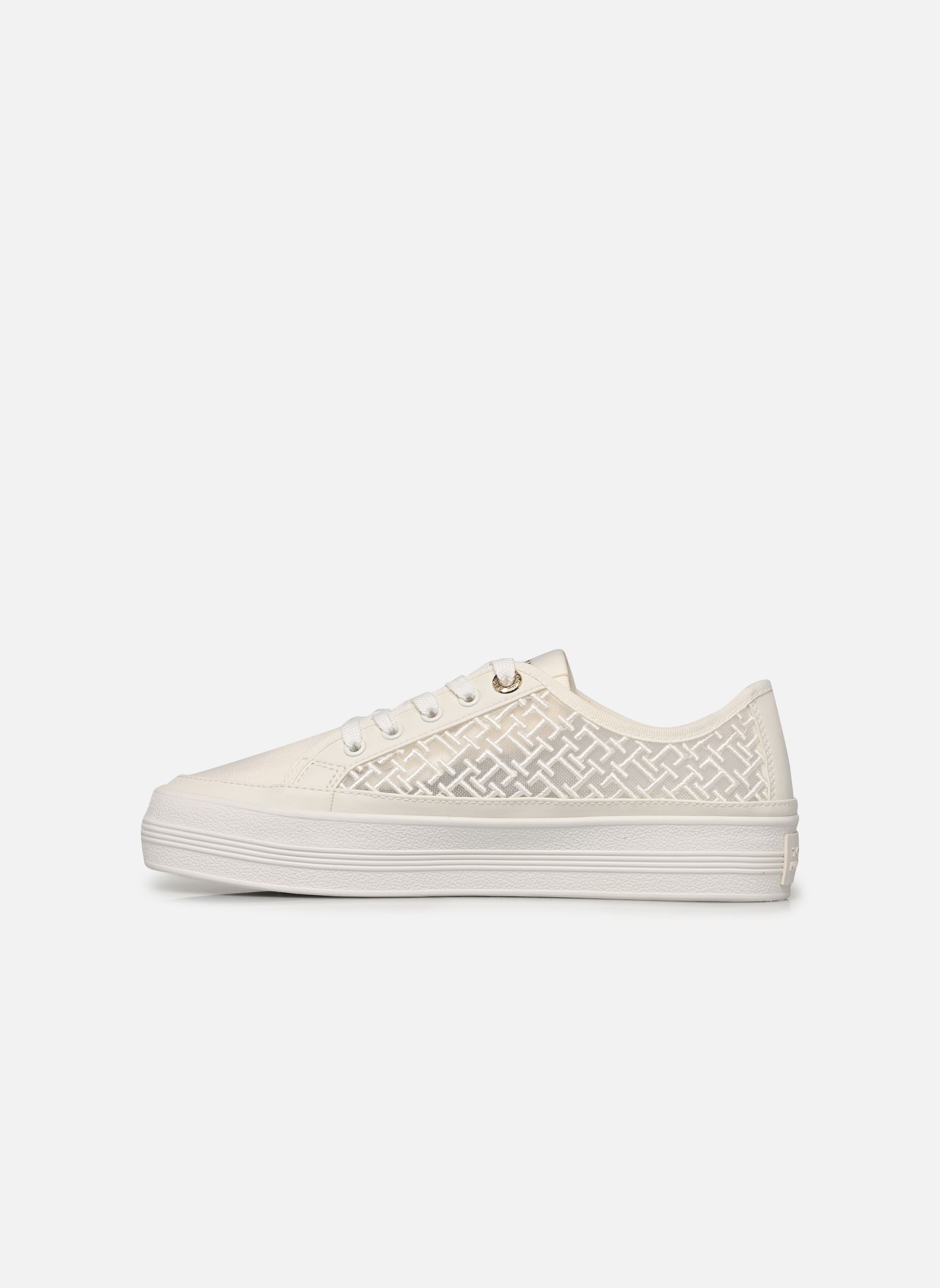 Baskets VULC EMBROIDERED SNE femme blanc Tommy Hilfiger Baskets VULC EMBROIDERED SNE femme blanc WHITE