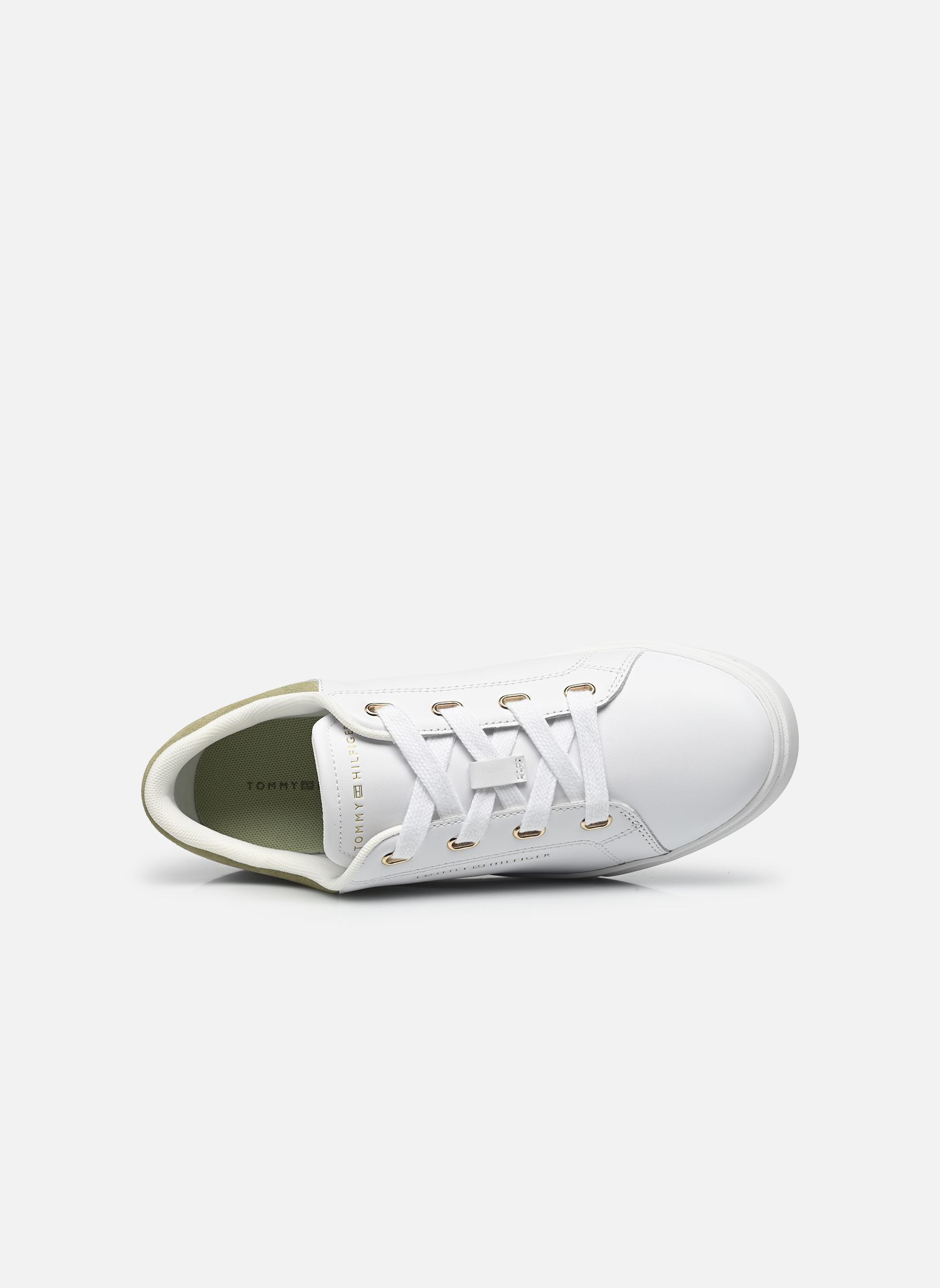 Sneakers CASUAL CUPSOLE SNEAK dames wit Tommy Hilfiger Sneakers CASUAL CUPSOLE SNEAK dames wit YBR WHITE / EARTH SAGE