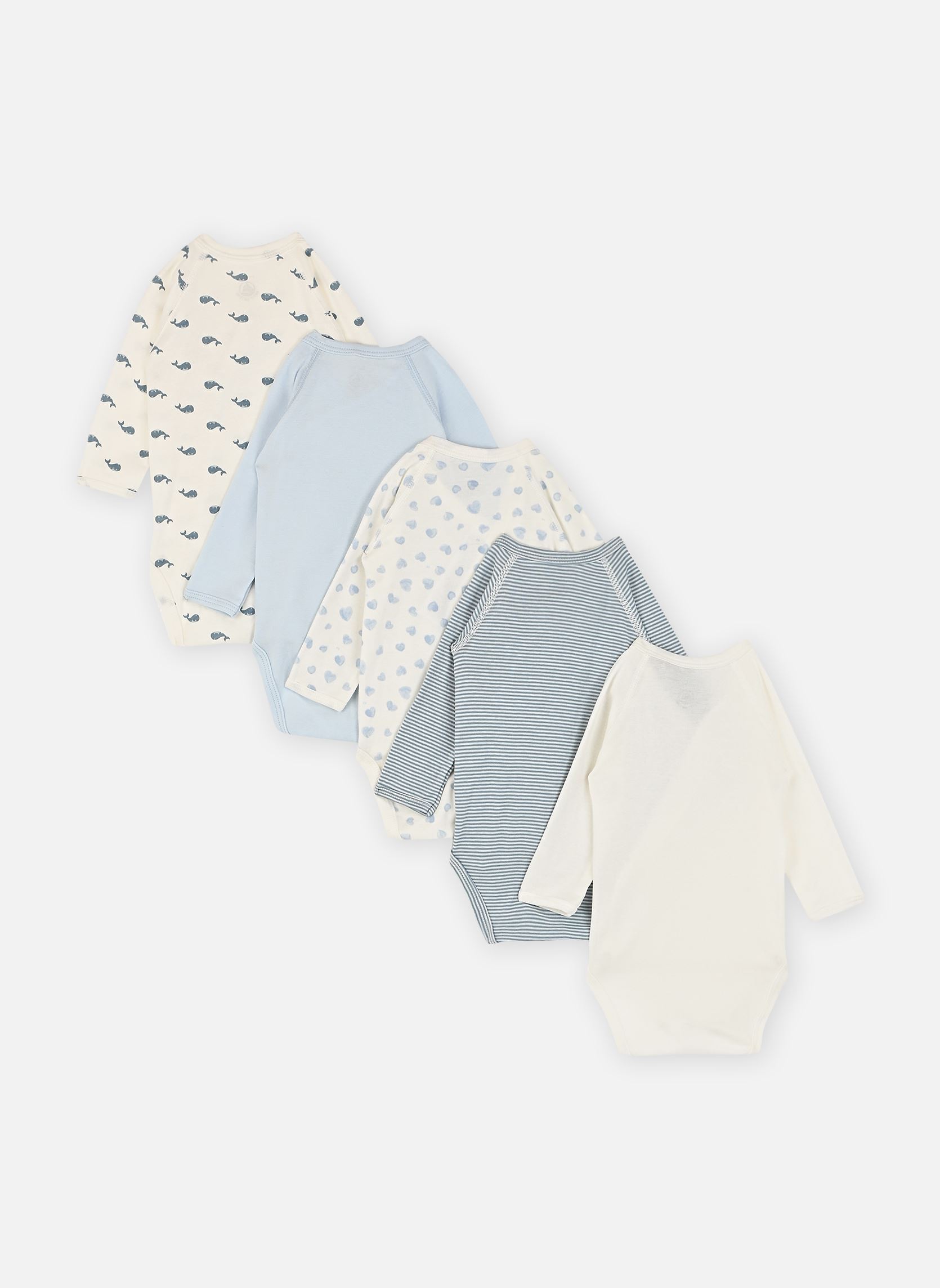 Lots de bodies Lot de 5 Bodies Croisés Manches Longues blanc Petit Bateau Lots de bodies Lot de 5 Bodies Croisés Manches Longues blanc VARIANTE 1