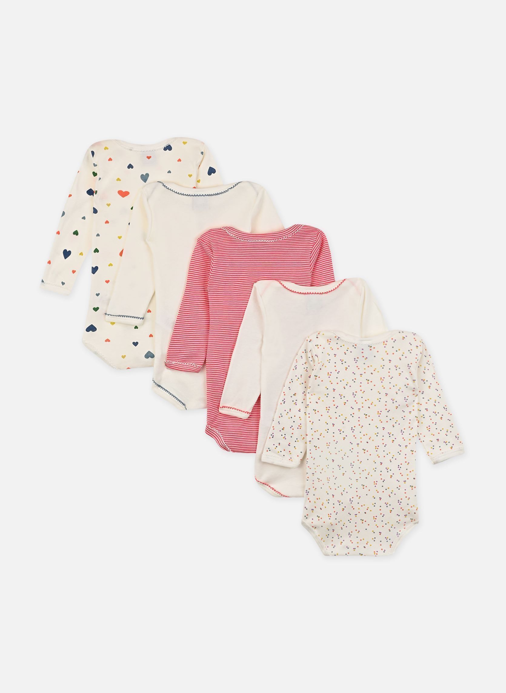 Body-Sets Lot de 5 Bodies Manches Longues Coeur weiß Petit Bateau Body-Sets Lot de 5 Bodies Manches Longues Coeur weiß VARIANTE 1