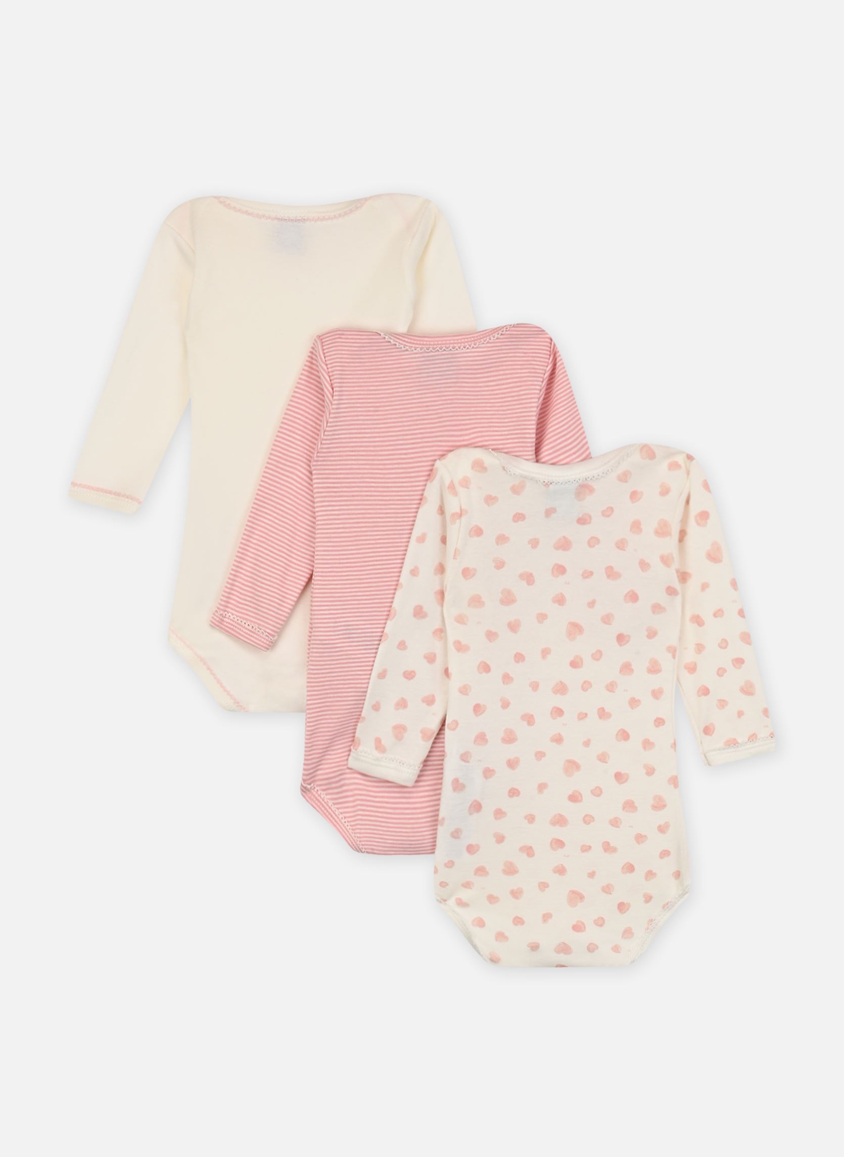 Lots de bodies Lot de 3 Bodies Manches Longues Mini Lov blanc Petit Bateau Lots de bodies Lot de 3 Bodies Manches Longues Mini Lov blanc VARIANTE 1