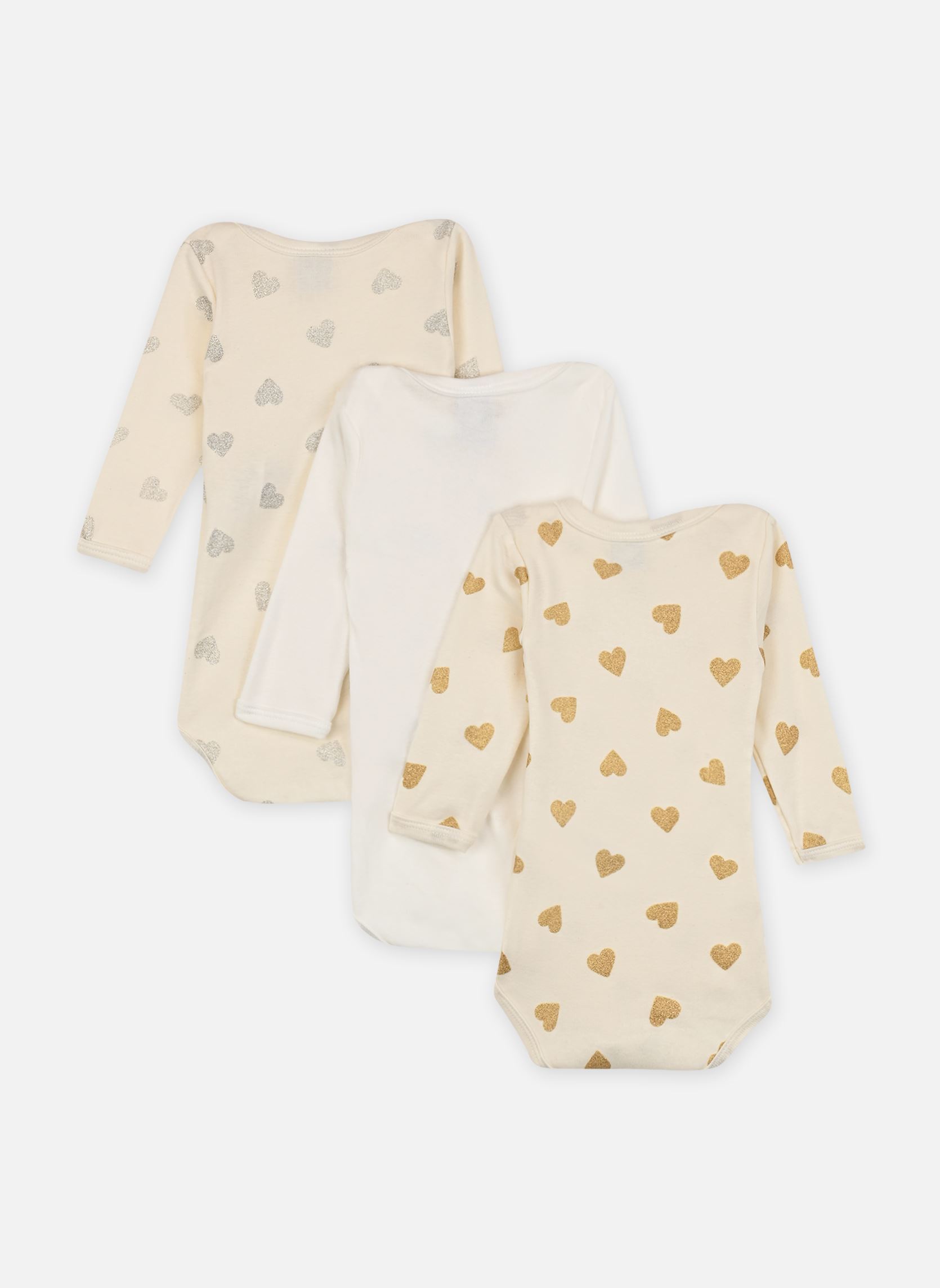 Body-Sets Lot de 3 Bodies Manches Longues Noël weiß Petit Bateau Body-Sets Lot de 3 Bodies Manches Longues Noël weiß VARIANTE 1