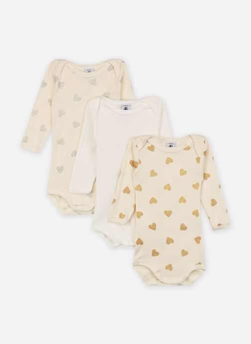 Petit Bateau Lots de bodies Lot de 3 Bodies Manches Longues Noël blanc