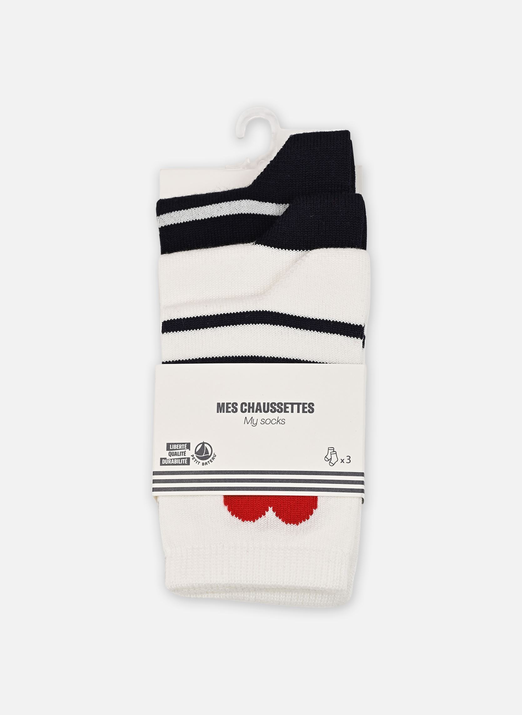 Socken 3 Paires de Chaussettes A0E52 mädchen weiß Petit Bateau Socken 3 Paires de Chaussettes A0E52 mädchen weiß VARIANTE 1