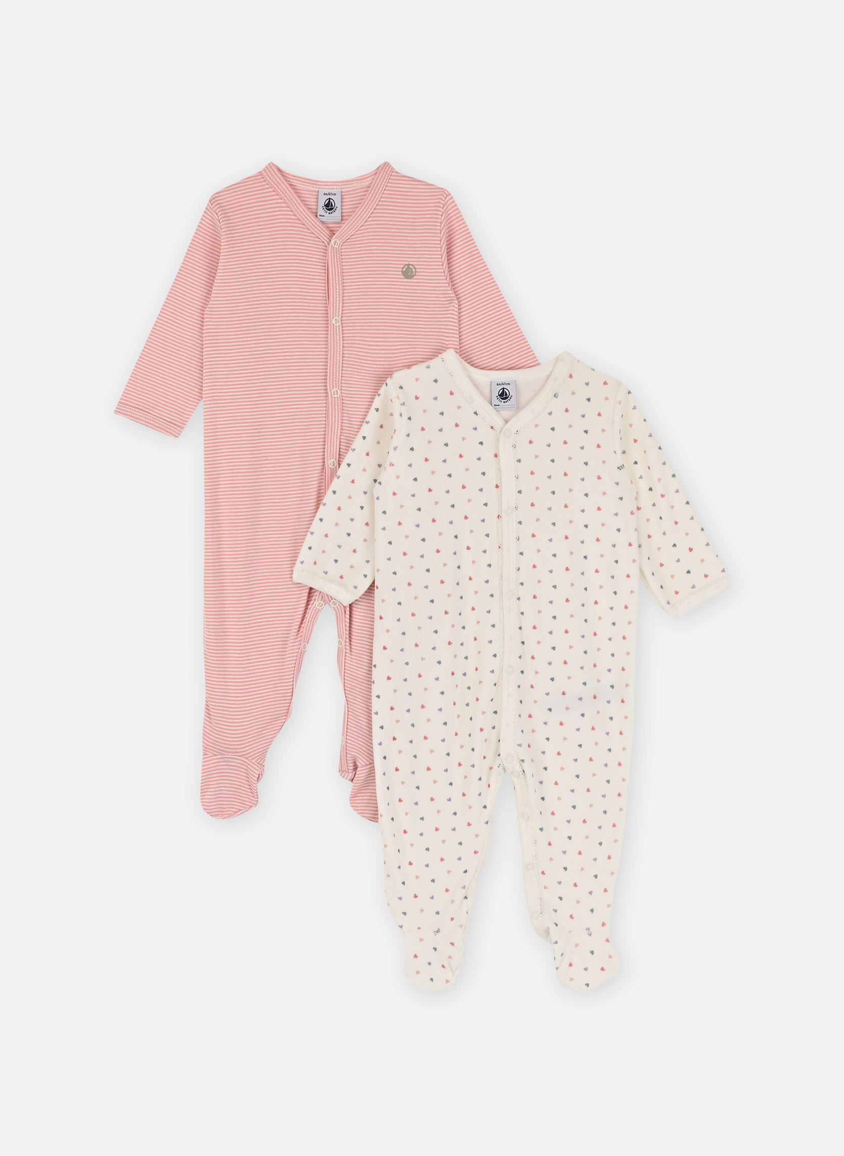 Vêtements Petit Bateau Lot de 2 Pyjamas Coeurflo pour Accessoires